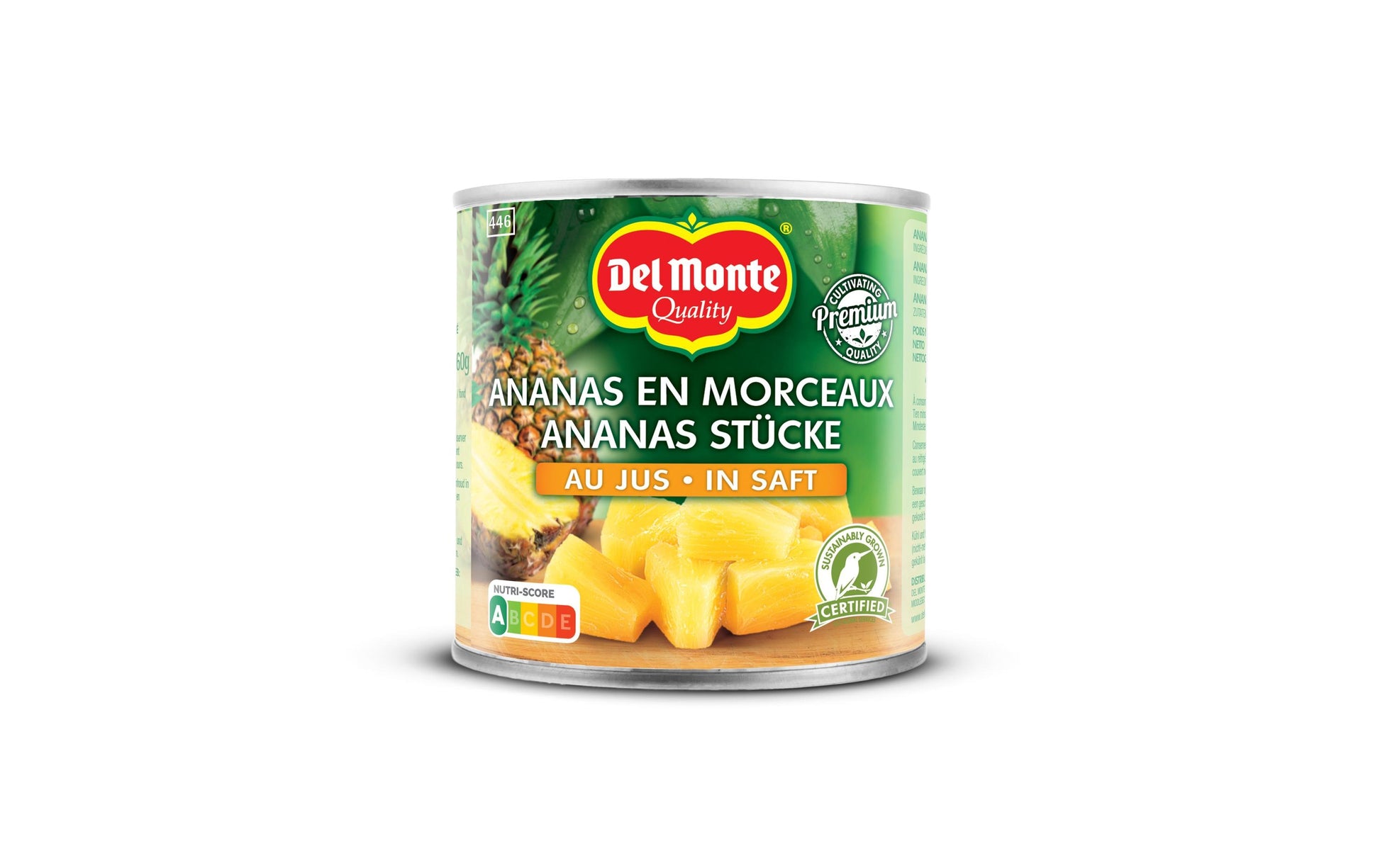 Del Monte Ananasstücke in natursüssem Ananassaft – vegan – 260 g