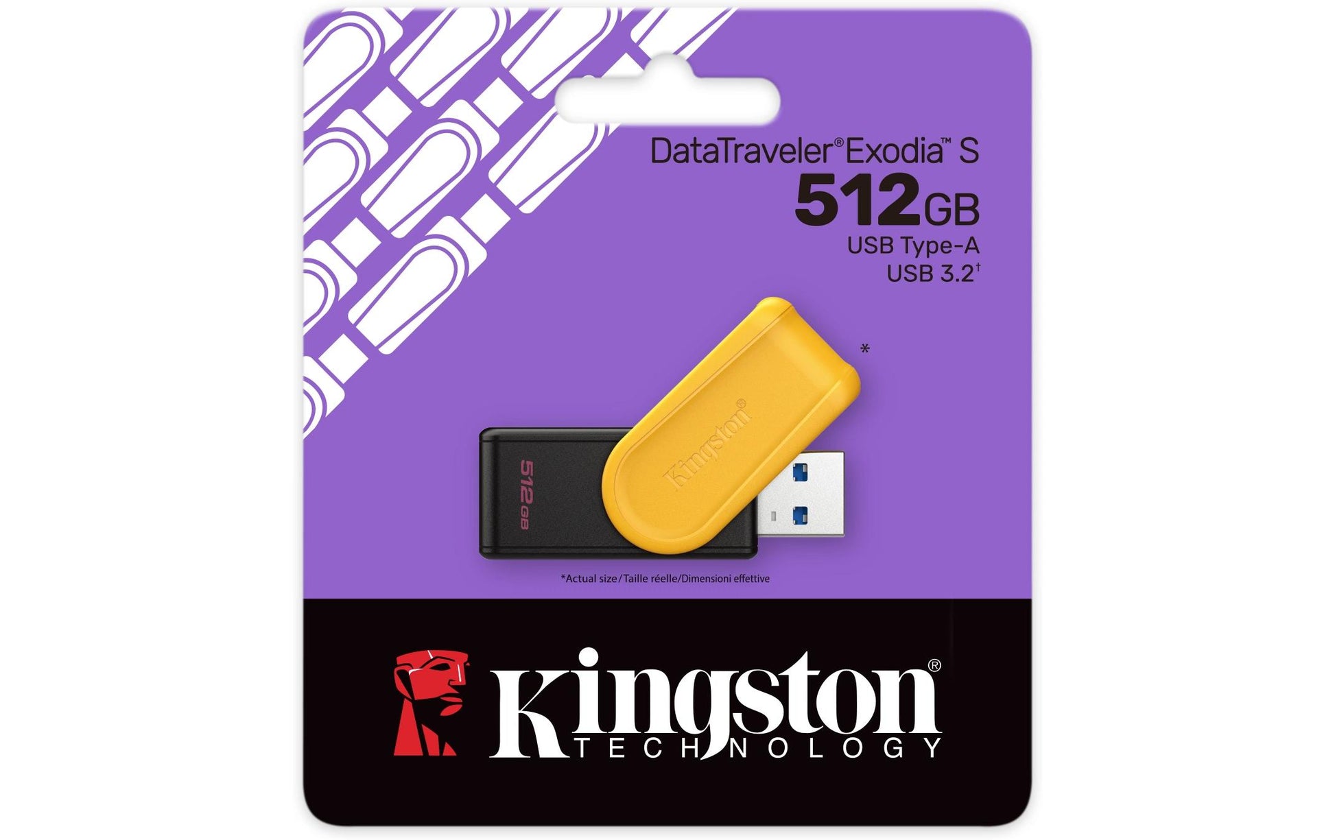 Kingston Technology Kingston Exodia DT S USB-Stick – 512 GB, USB 3.2 Gen 1, Schwarz/Gelb