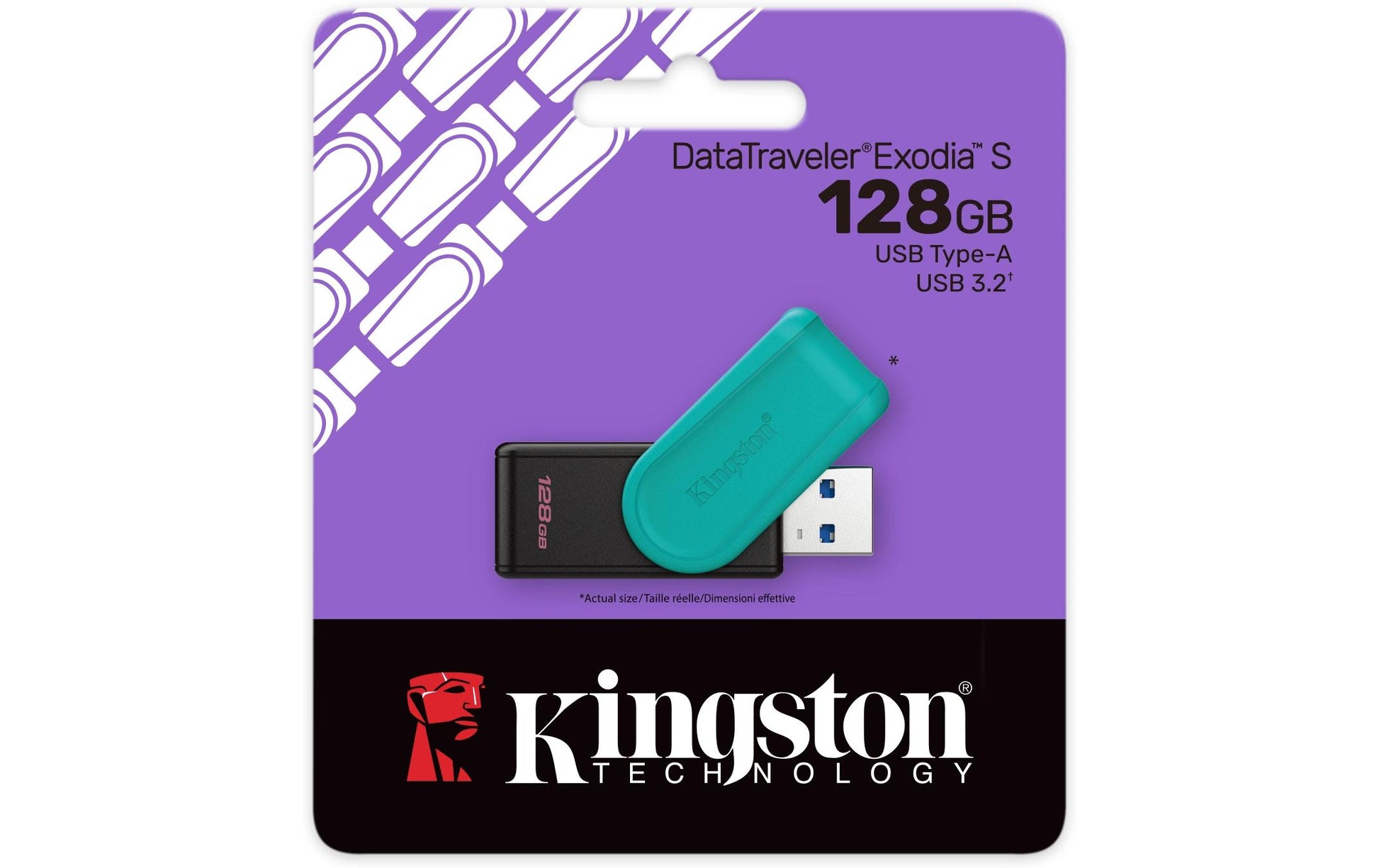 Kingston Technology Kingston DT Exodia S USB-Stick – 128 GB, USB 3.2 Gen 1, Schwarz/Türkis