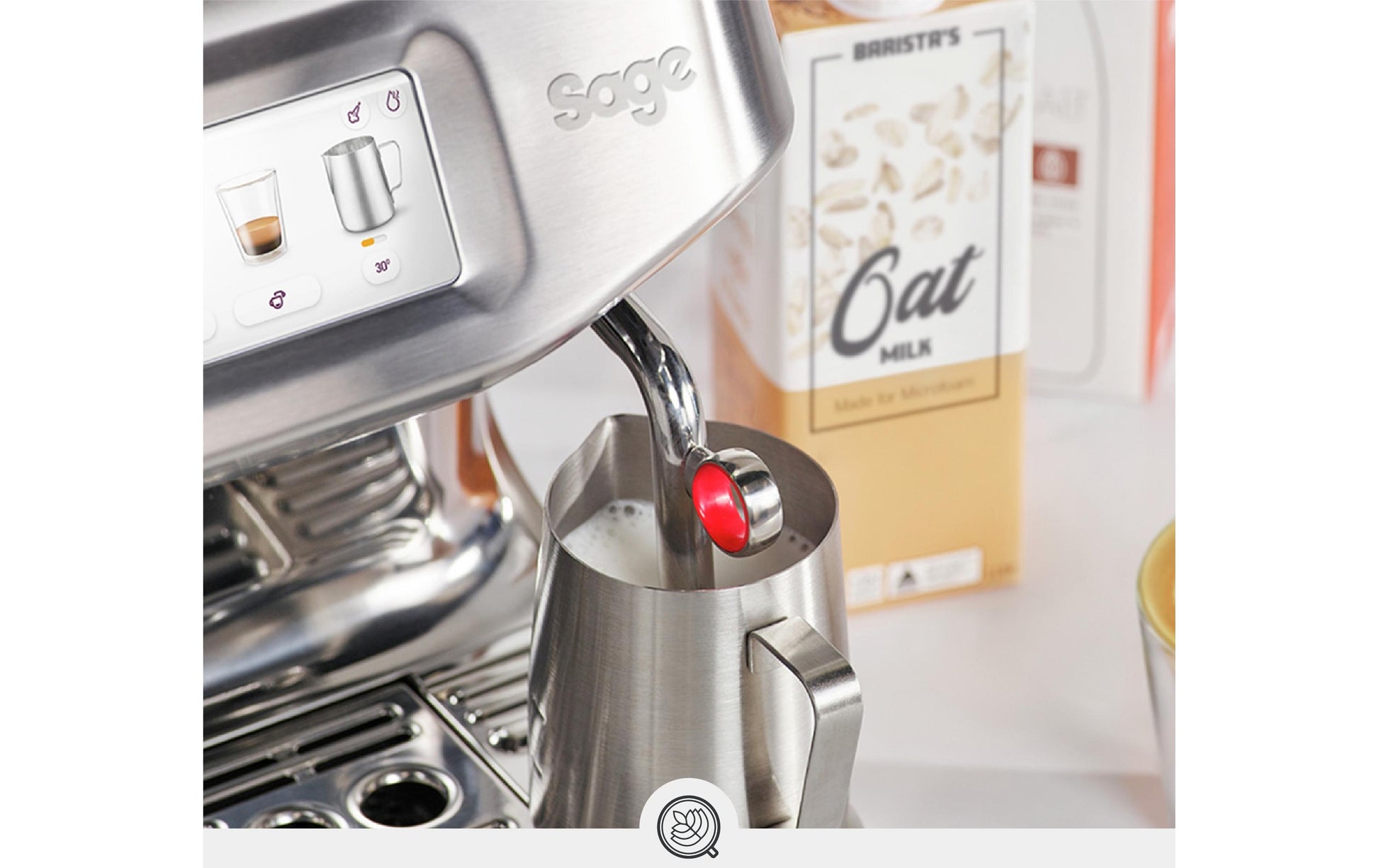 Sage Software Sage Barista Imp Cold SS Espressomaschine (Siebträger) – 9 bar, 2,0 l, Milchschaumdüse, Silber