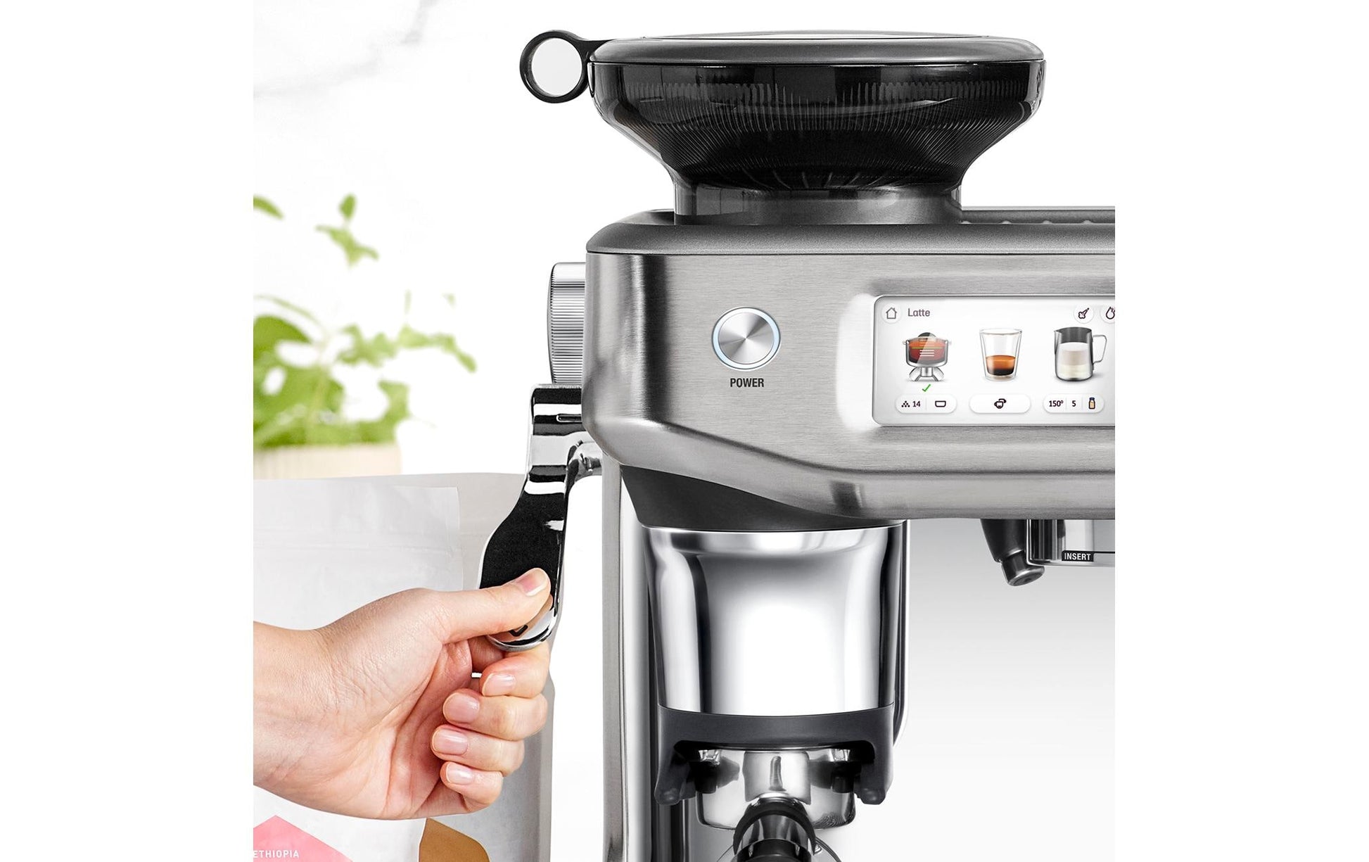 Sage Software Sage Barista Imp Cold SS Espressomaschine (Siebträger) – 9 bar, 2,0 l, Milchschaumdüse, Silber