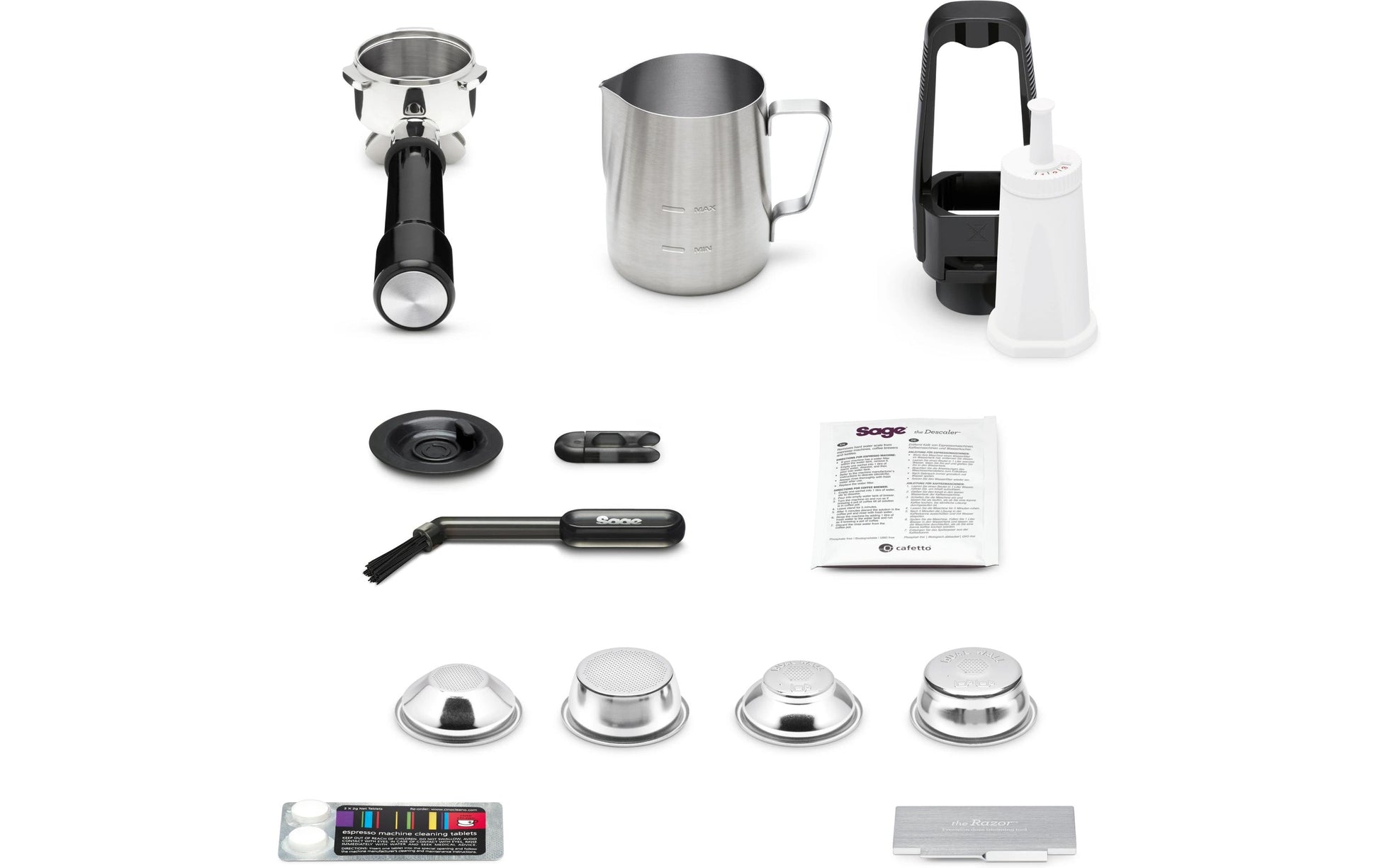 Sage Software Sage Espressomaschine (Siebträger) – 9 bar, 2 l, Milchschaumdüse, schwarz