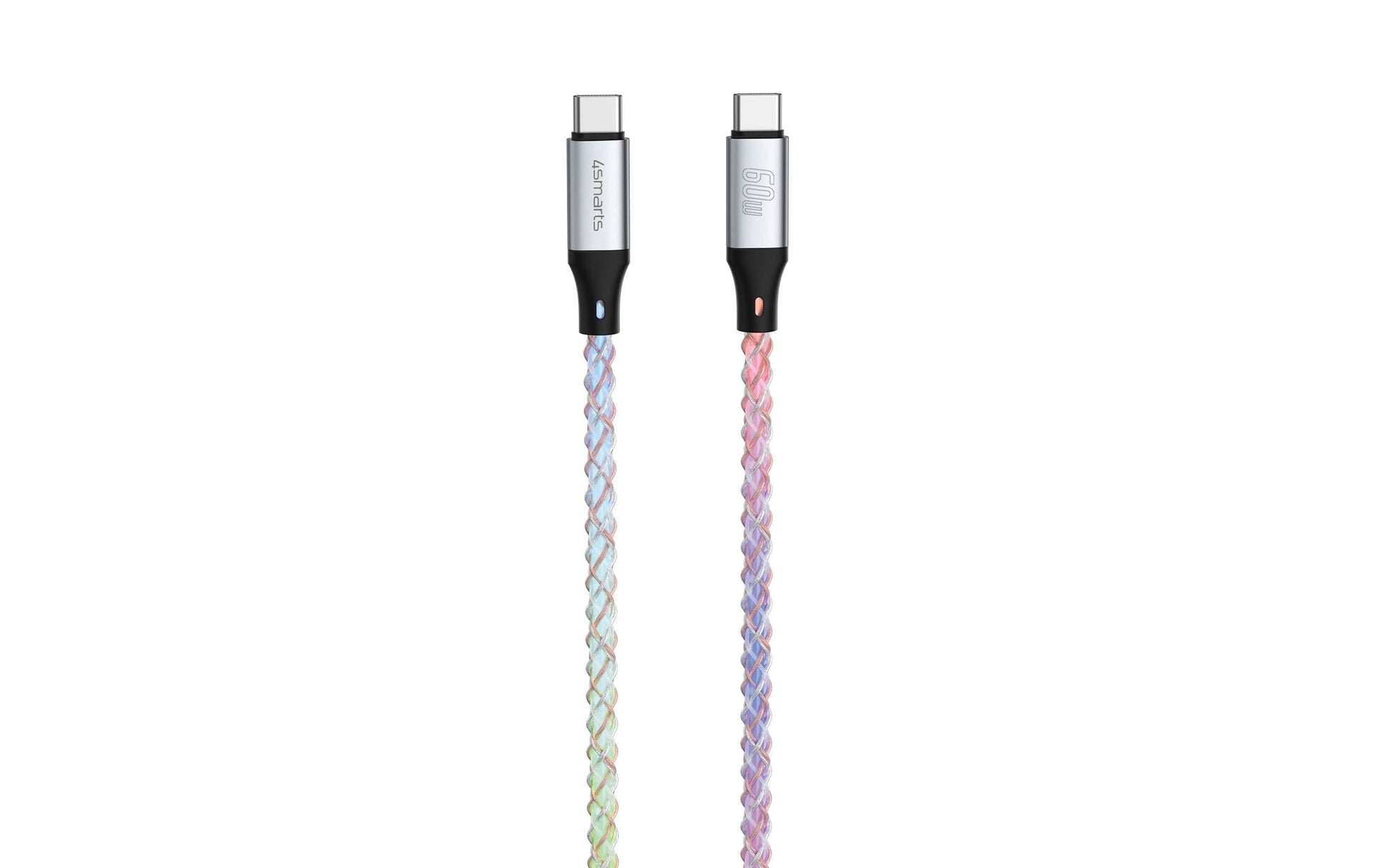 4smarts USB-C auf USB-C Kabel – USB 2.0 (480 Mbps) – 1,5 m – PD 60 W – Mehrfarbig – für Universal