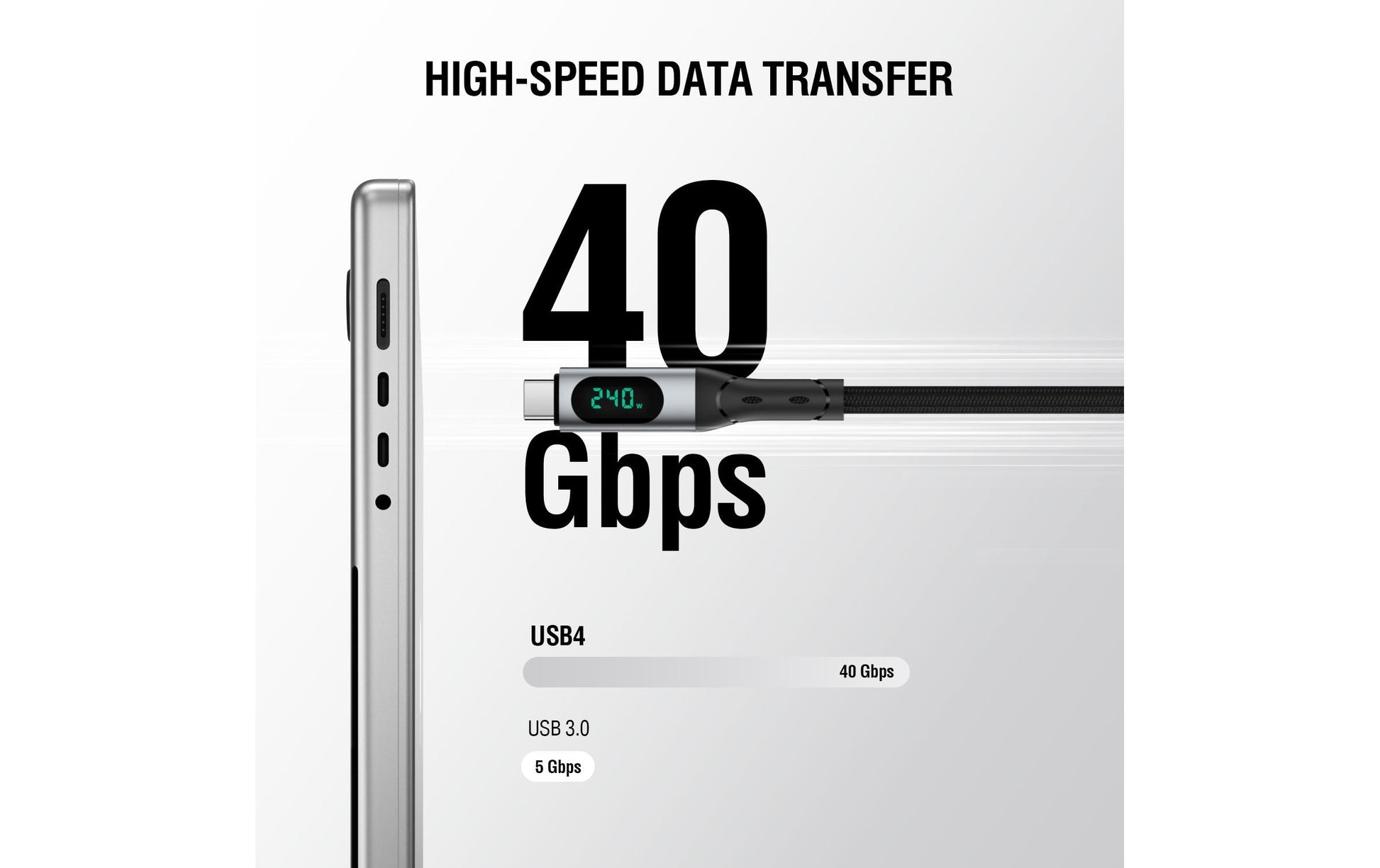 4smarts USB-Kabel, USB-C zu USB-C, 1,5 m, USB4, Lade-/Datenkabel