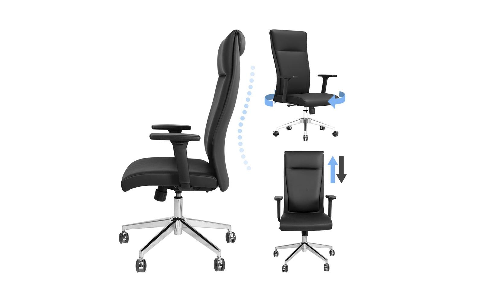 Contini Bürostuhl ComfortPro – Kunstleder, schwarz