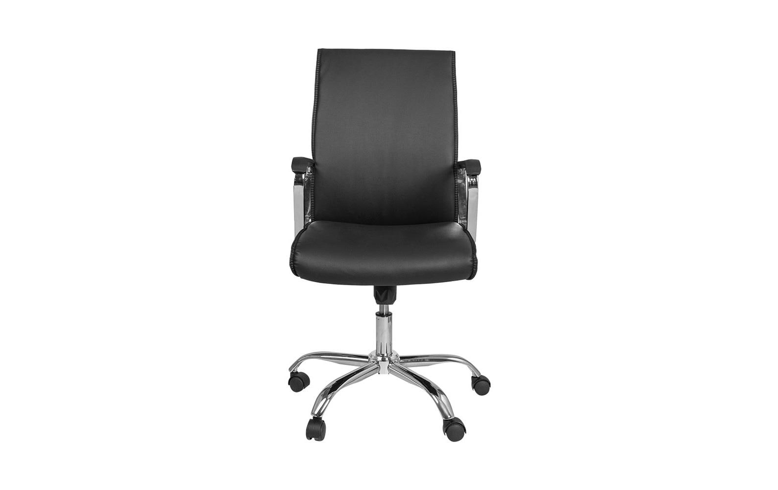 Contini Bürostuhl Comfort – Kunstleder, Metallfuss, schwarz