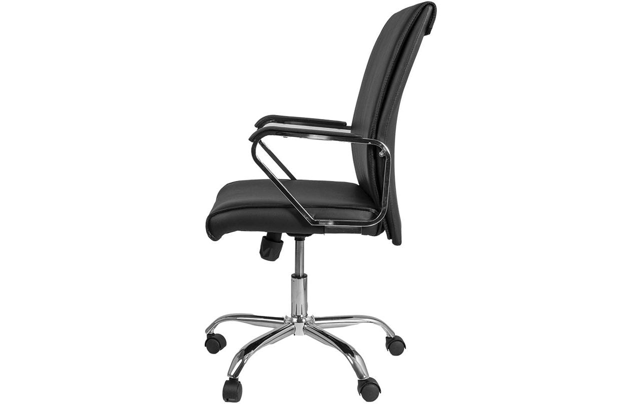 Contini Bürostuhl Comfort – Kunstleder, Metallfuss, schwarz