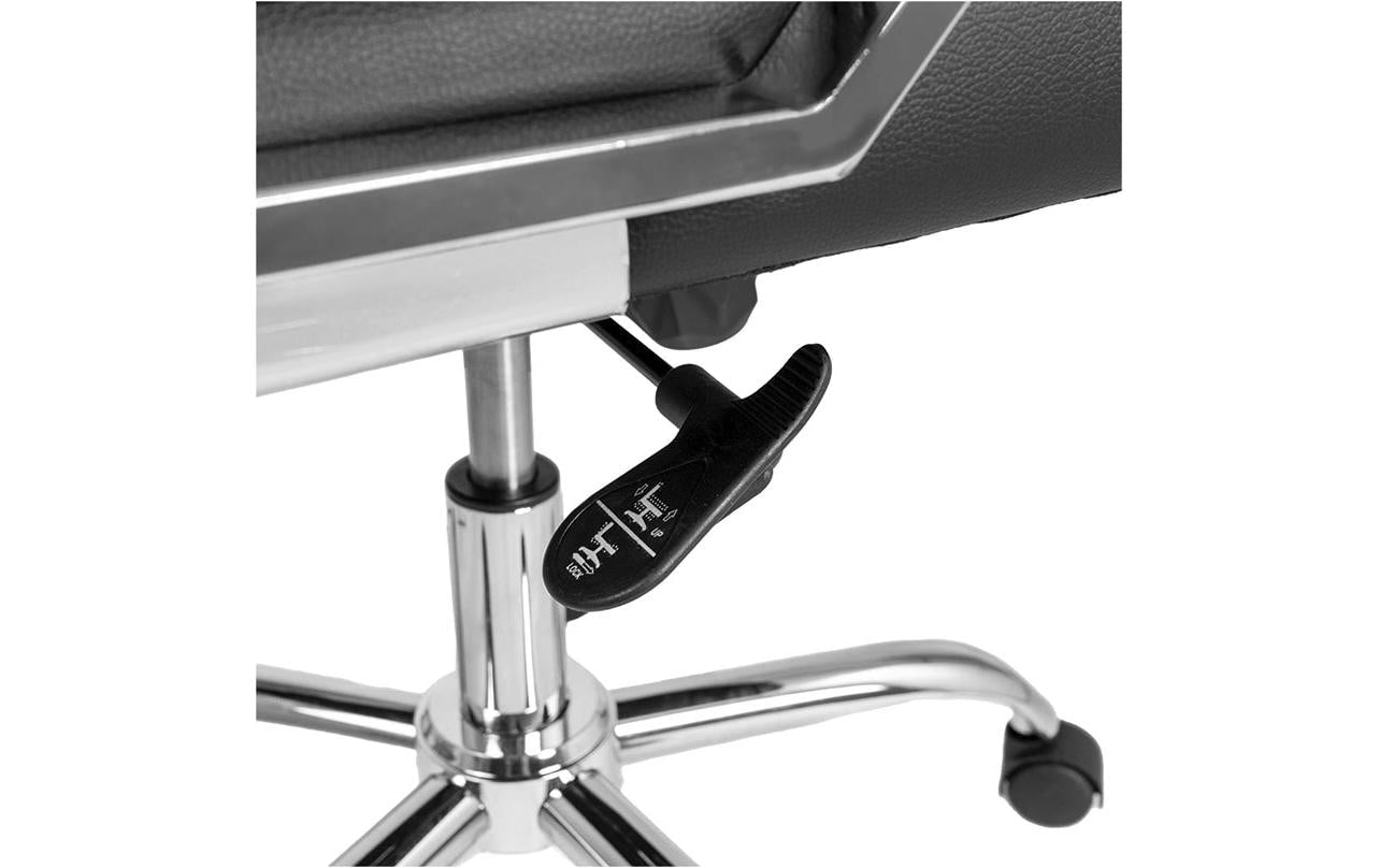 Contini Bürostuhl Comfort – Kunstleder, Metallfuss, schwarz