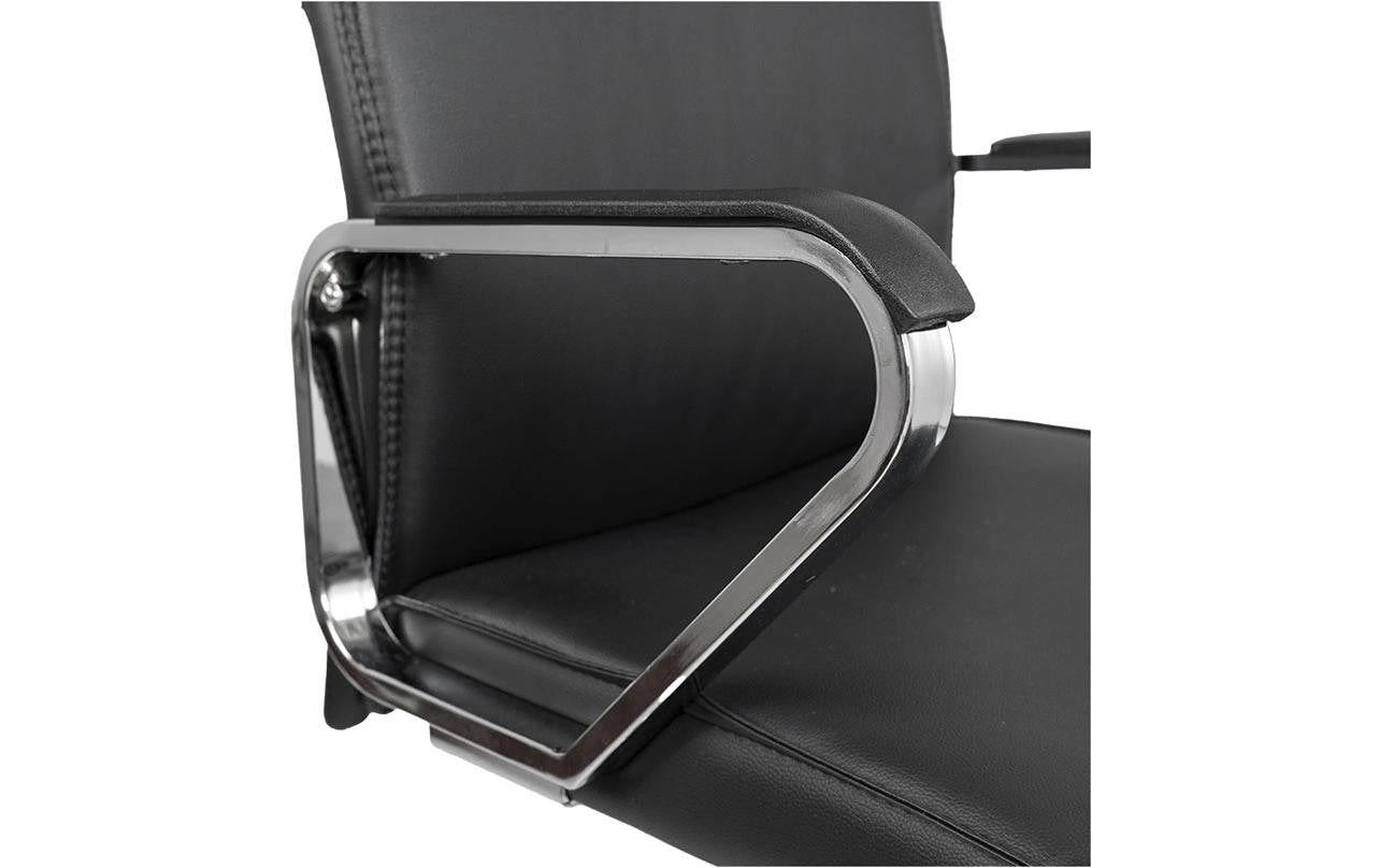 Contini Bürostuhl Comfort – Kunstleder, Metallfuss, schwarz