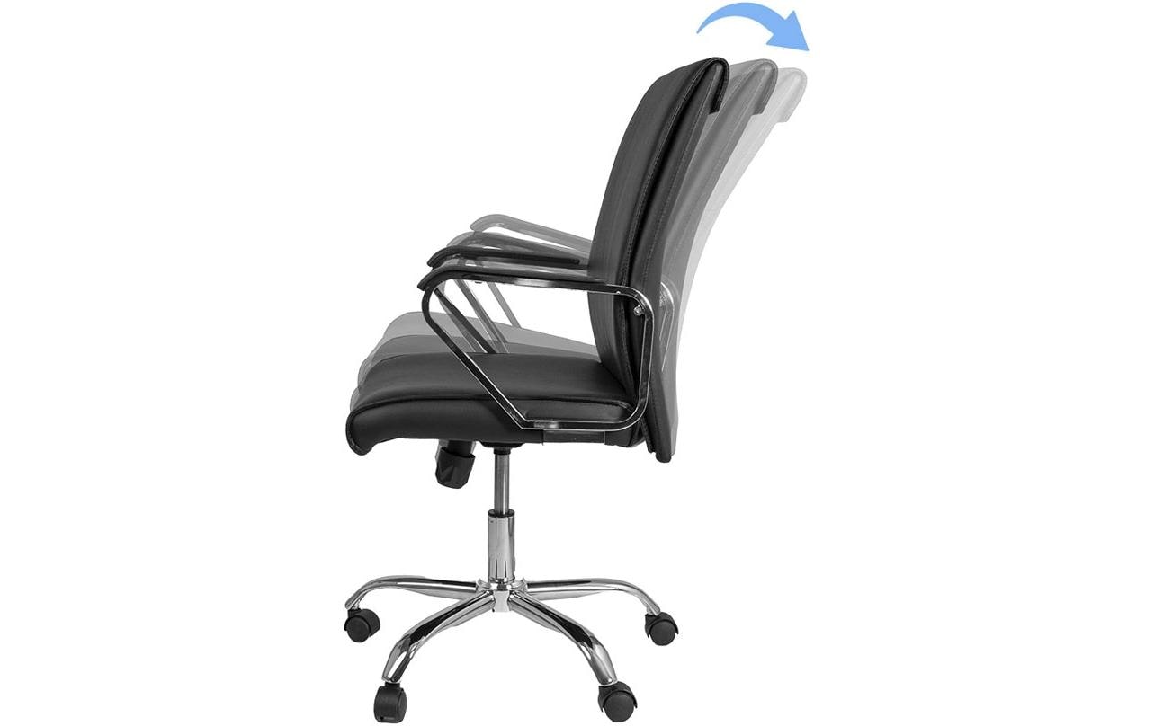 Contini Bürostuhl Comfort – Kunstleder, Metallfuss, schwarz