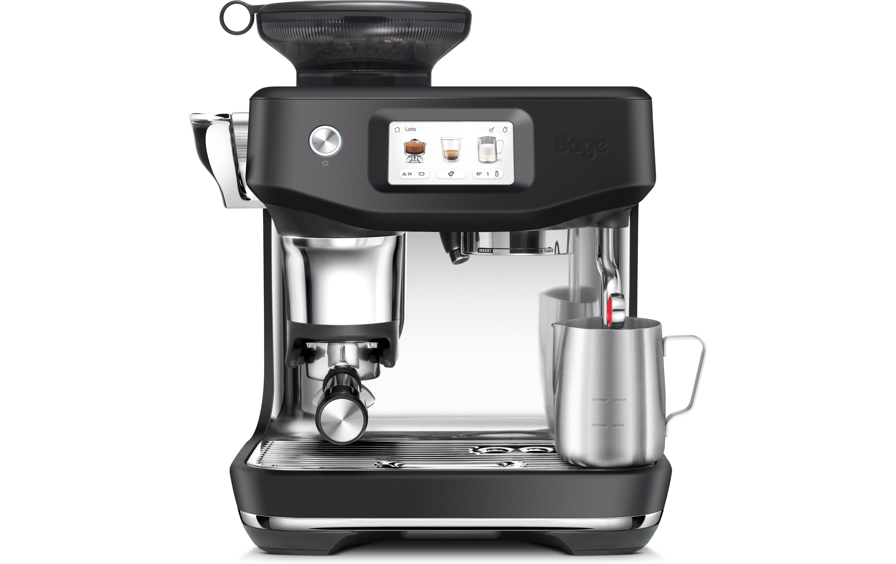 Sage Software Sage Espressomaschine (Siebträger) – 9 bar, 2 l, Milchschaumdüse, schwarz