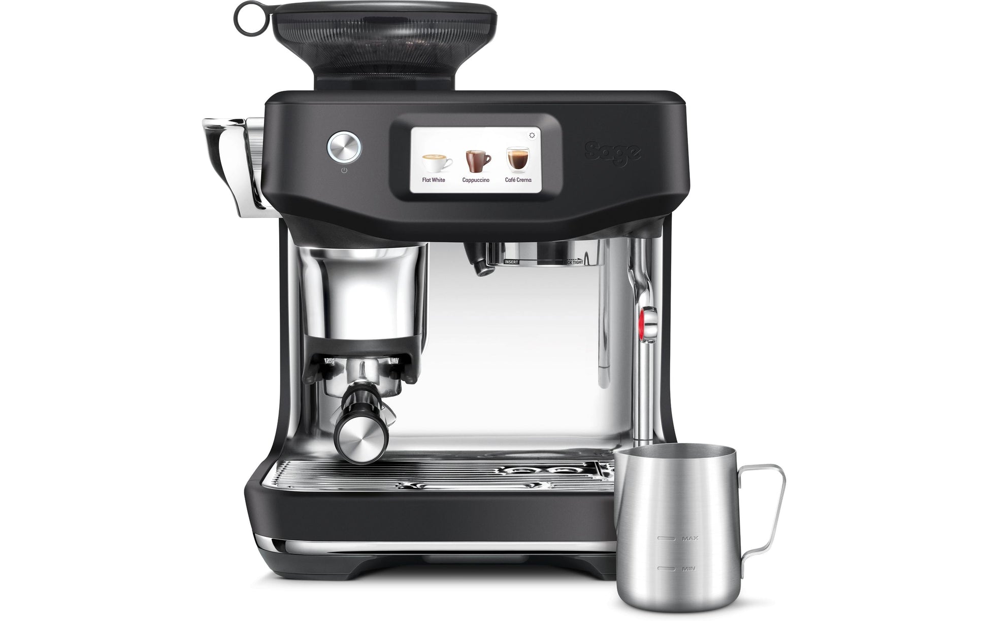 Sage Software Sage Espressomaschine (Siebträger) – 9 bar, 2 l, Milchschaumdüse, schwarz