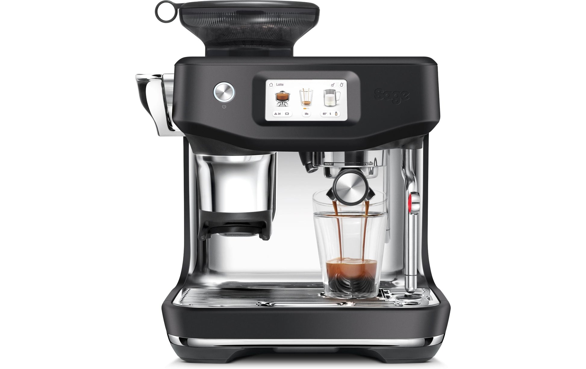 Sage Software Sage Espressomaschine (Siebträger) – 9 bar, 2 l, Milchschaumdüse, schwarz