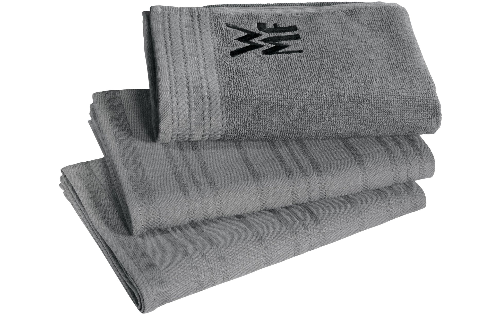 WMF ProfiSelect – Geschirrtücher 3er-Set, 48 × 40 cm, Baumwolle, Grau