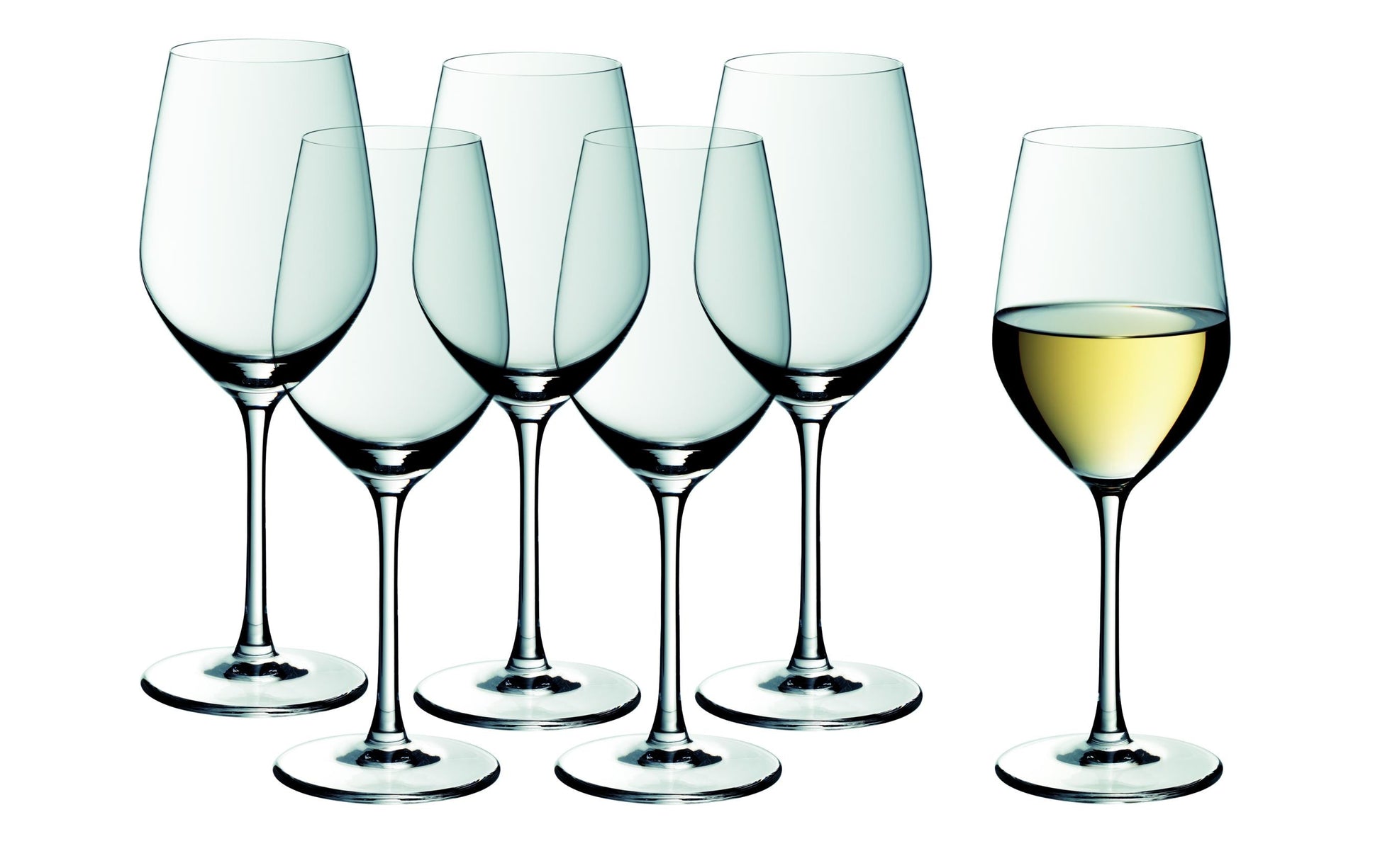 WMF EasyPlus Weissweingläser – 6er Set, 390 ml, Glas, Transparent, spülmaschinenfest