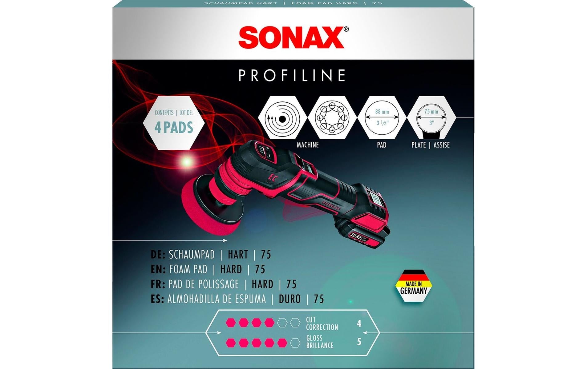 Sonax PROFILINE Polierpad 90 mm – 4 Stk. – hart