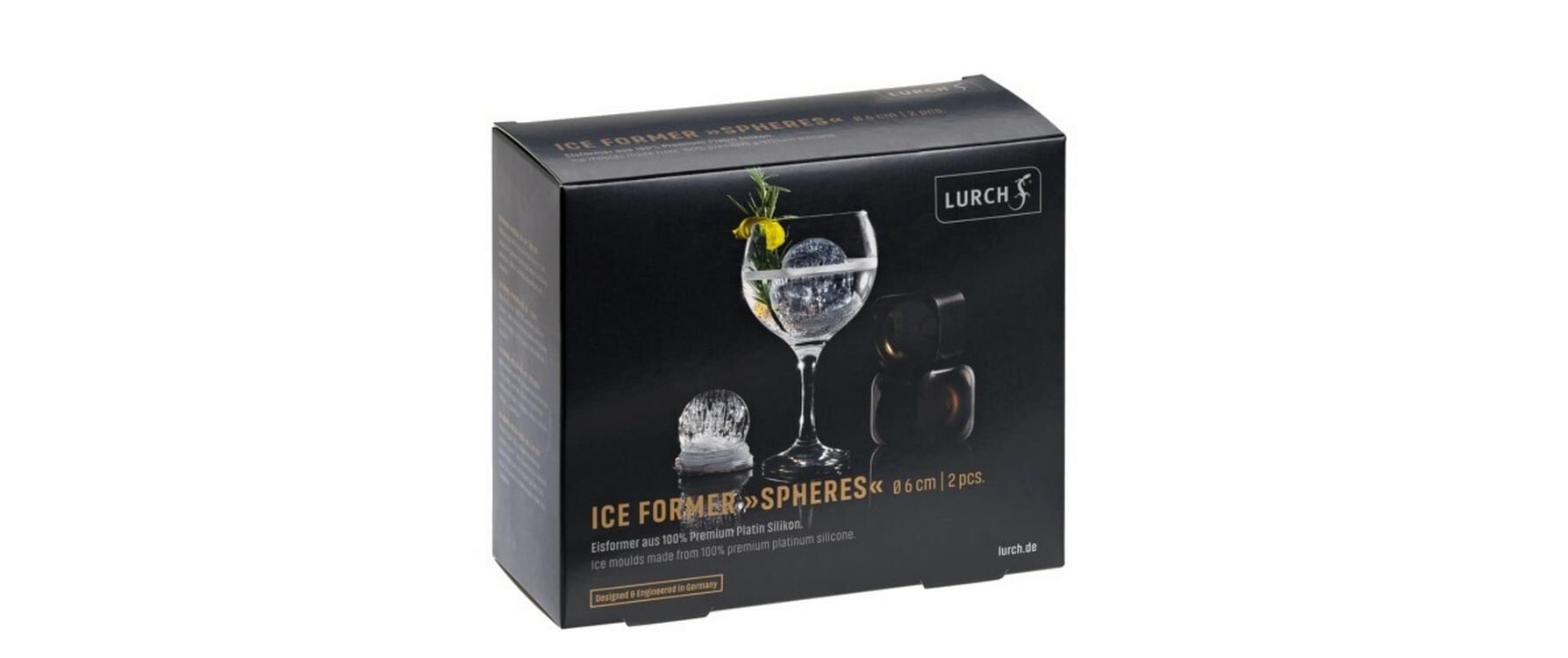 Lurch Eiswürfelform – Ø 6,4 cm, Silikon, Schwarz, 2 Stk.