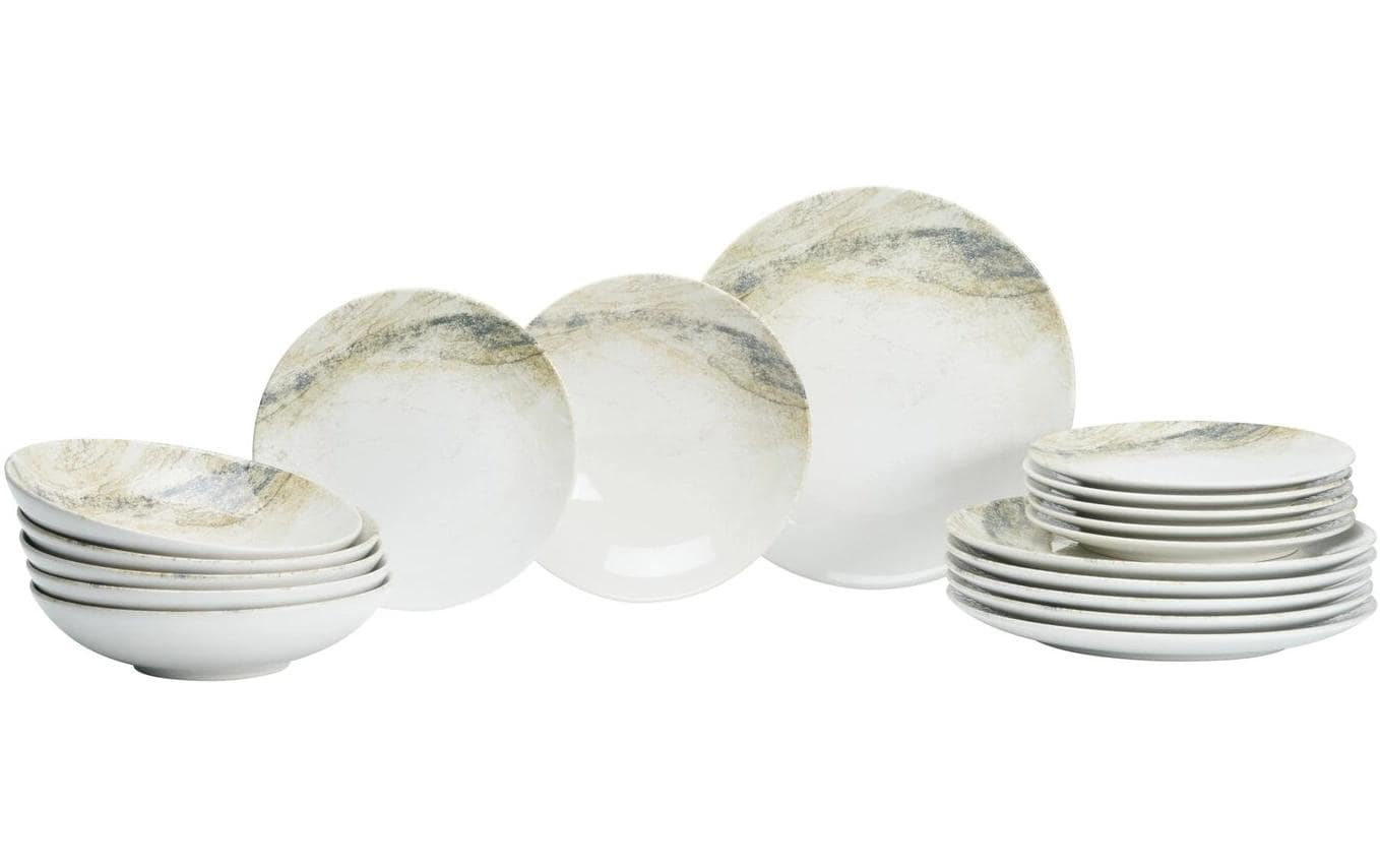Ritzenhoff & Breker Geschirrset Arezzo – 18-teiliges Set, Ø 26 cm, Ø 21 cm, Steingut, spülmaschinenfest