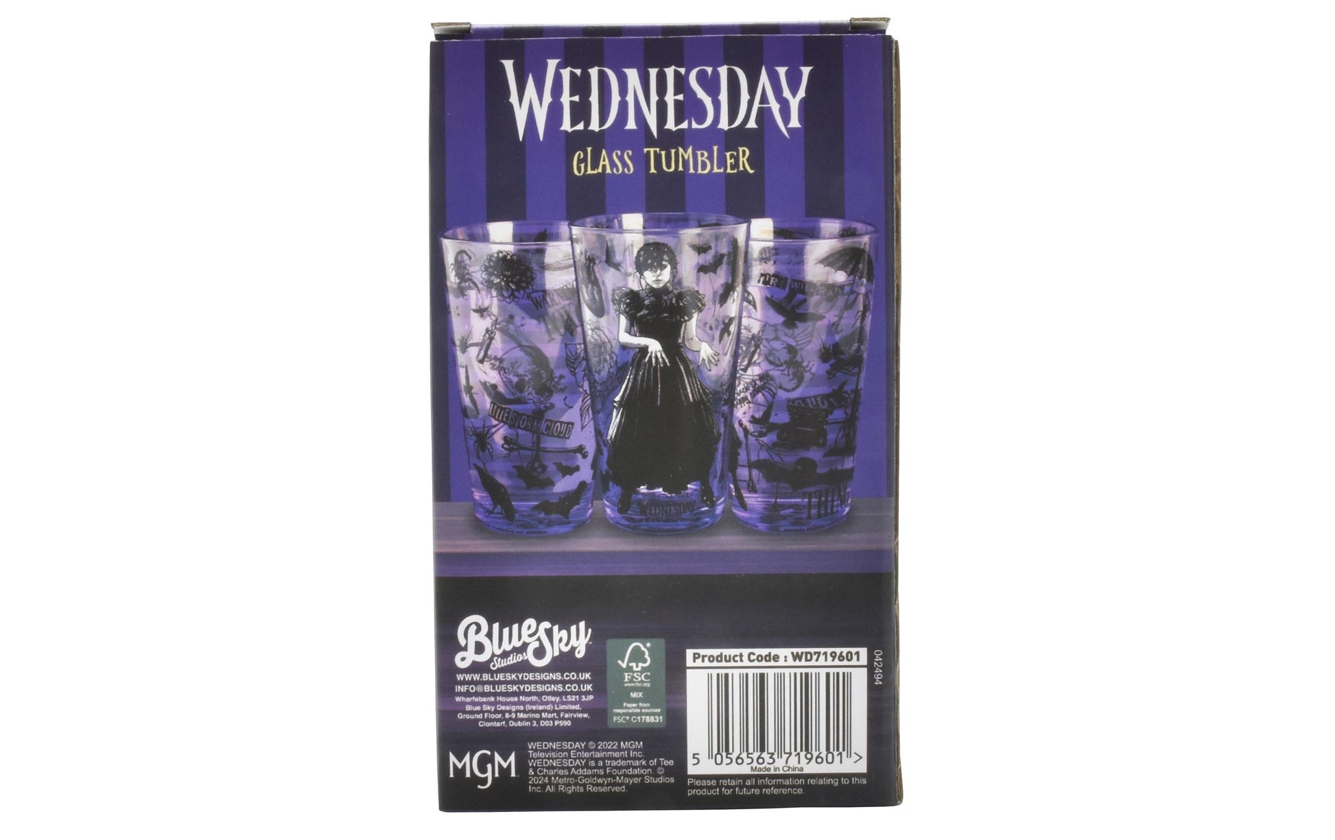 Thumbs Up Trinkglas Wednesday – 460 ml, Ø 8,7 cm, H 14,8 cm, Glas, Mehrfarbig