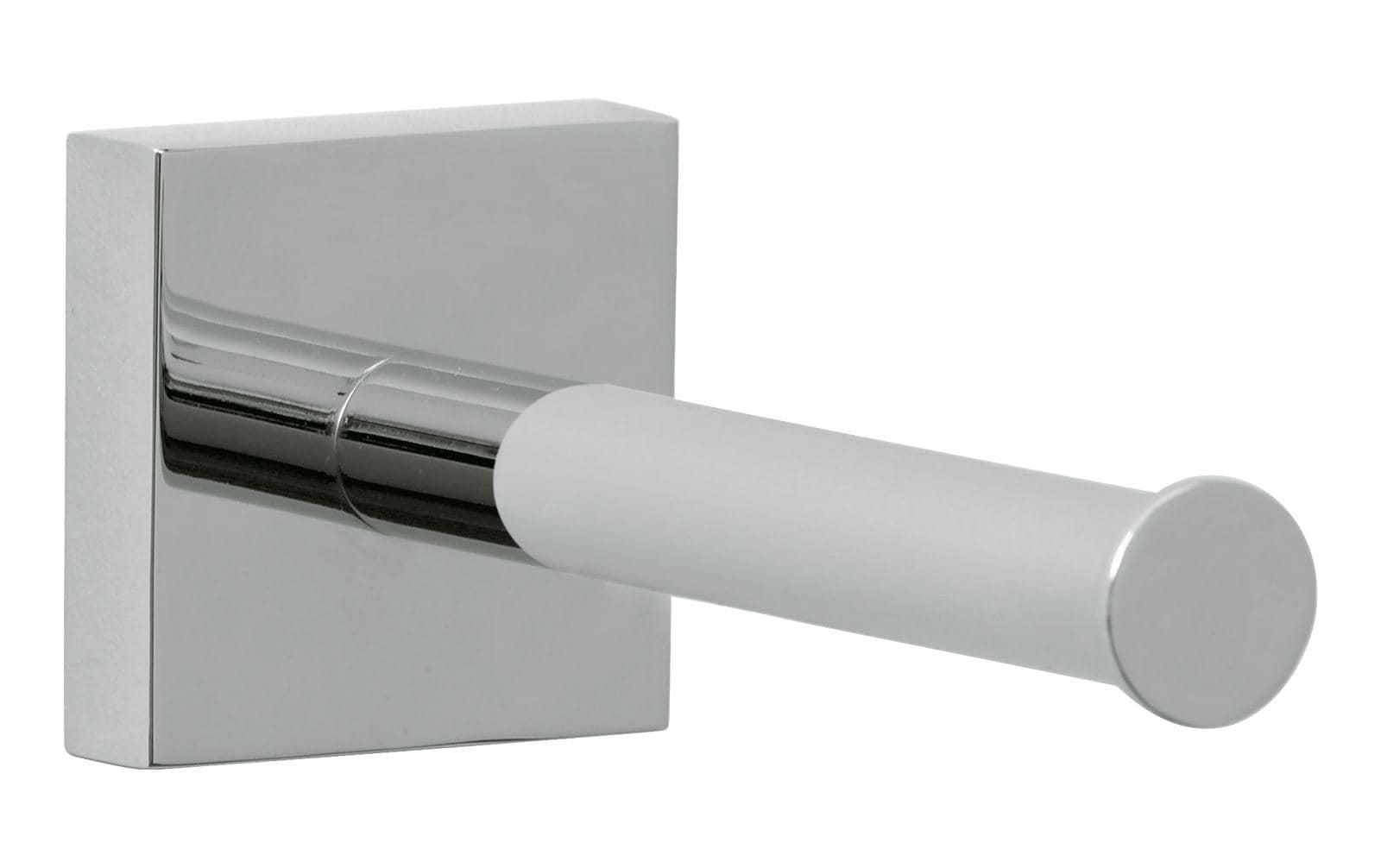 TESA Toilettenpapierhalter – Metall, Silber, selbstklebend, B × H 5 × 5 cm
