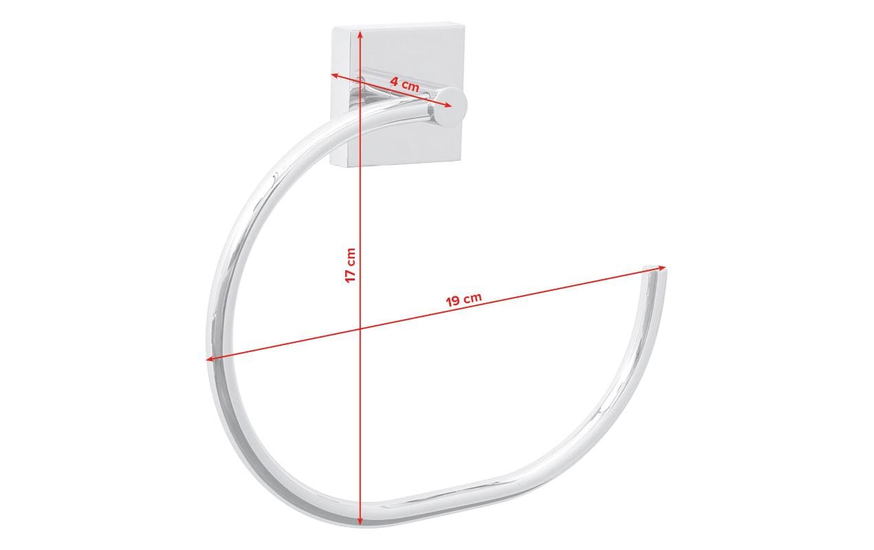 tesa Handtuchring – Klebemontage – 19,5 × 17,5 cm – Silber – Metall
