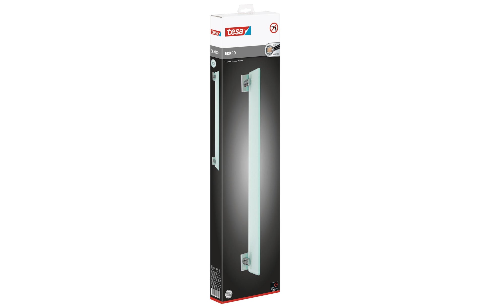 TESA Seifenhalter (Wand) – Glas, Kleben, 60×12×5 cm, Chrom