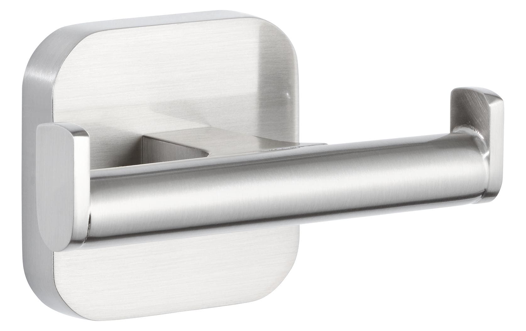 tesa Handtuchhaken – Klebemontage – 8 × 5 cm – Grau – Edelstahl