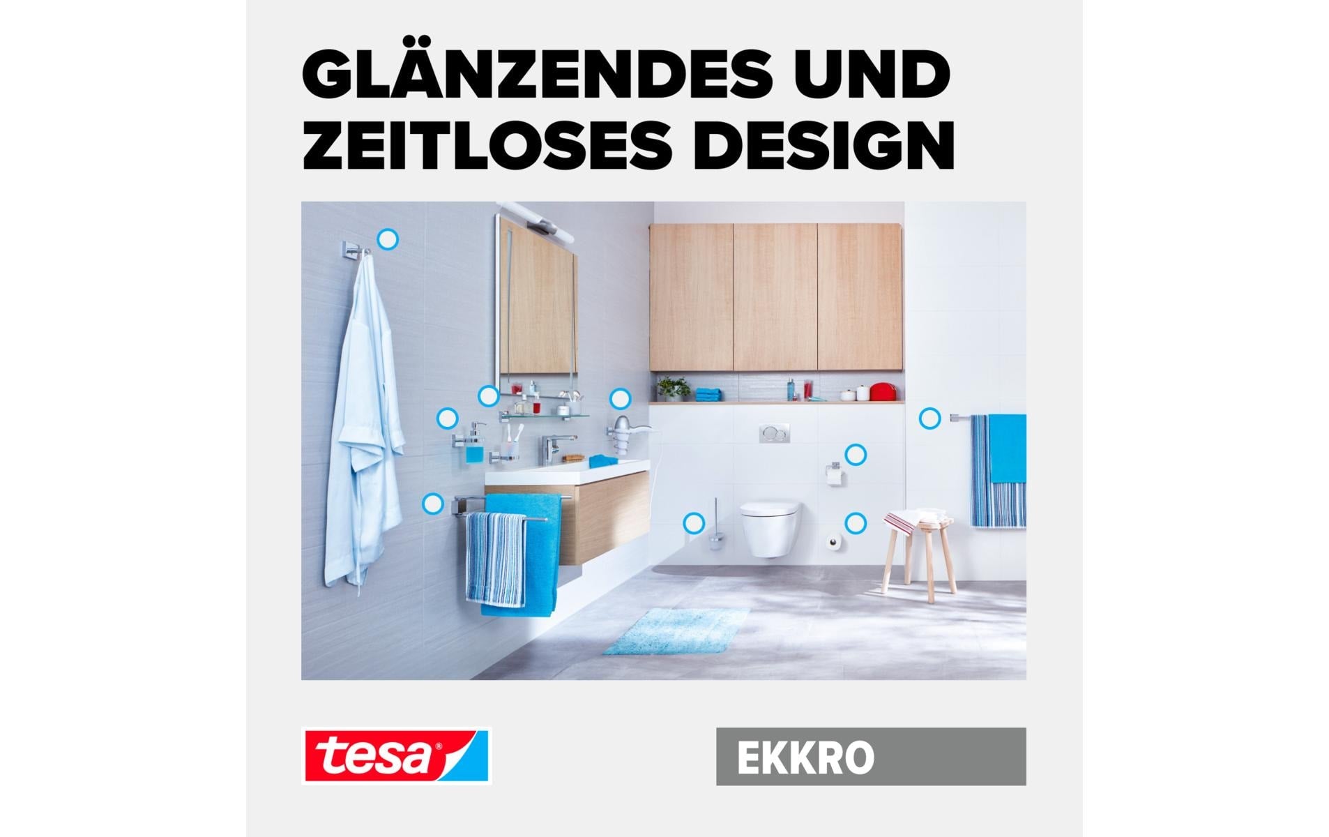 TESA Haken (Kleben) – Metall, Kleben, 5×6,3×5 cm, Edelstahl