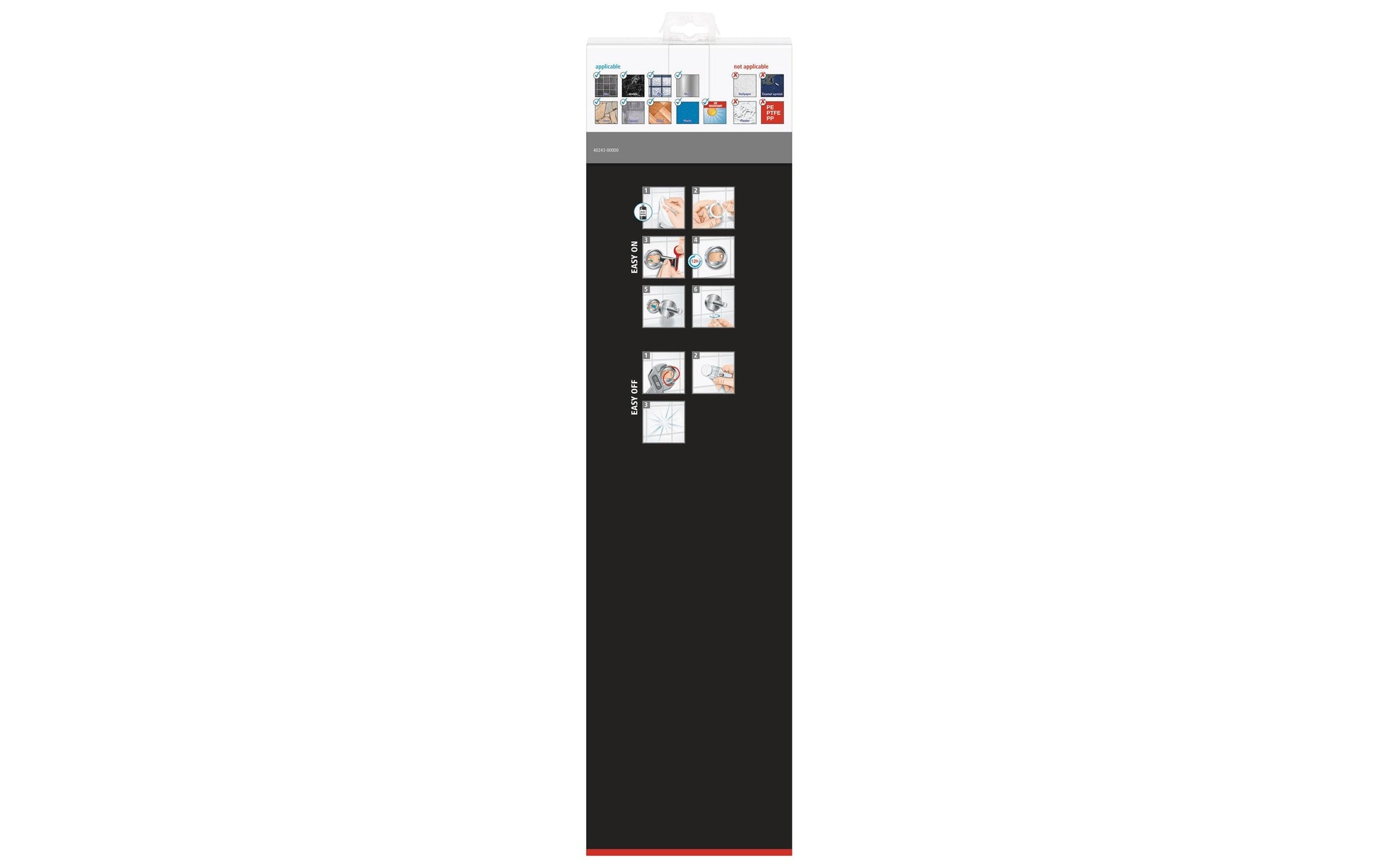 TESA Seifenhalter (Wand) – Glas, Kleben, 60×12×5 cm, Chrom
