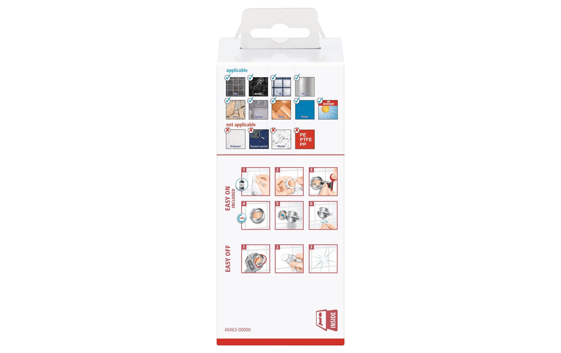 TESA Toilettenpapierhalter – Metall/Silber, selbstklebend, B × H 5,0 × 5,0 cm