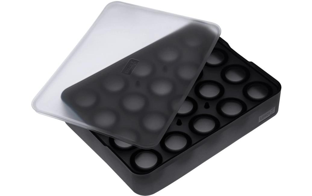 Lurch Eiswürfelform 20 Stk., Ø 3 cm, Silikon, Schwarz, mit Deckel
