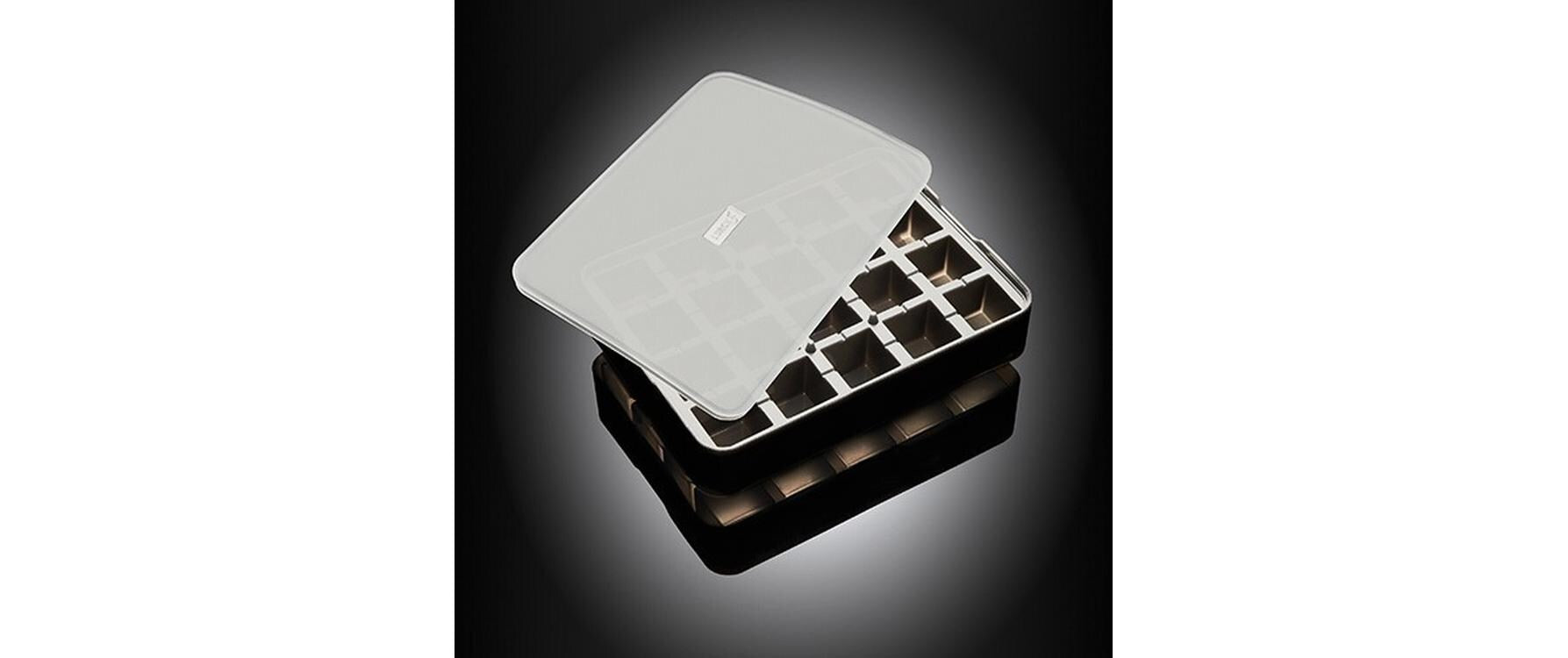 Lurch Eiswürfelform 20 Stk., Silikon, Schwarz, mit Deckel