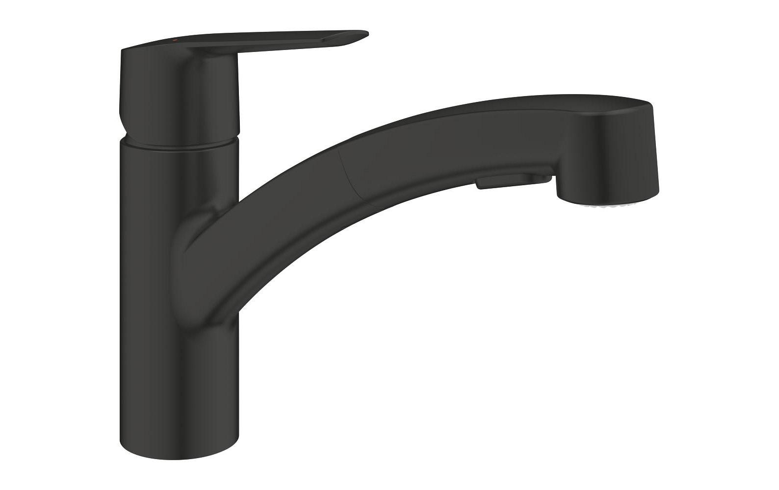 GROHE Start – Einhand-Spültischbatterie, Höhe 18,5 cm, ausziehbare Brause, matt schwarz