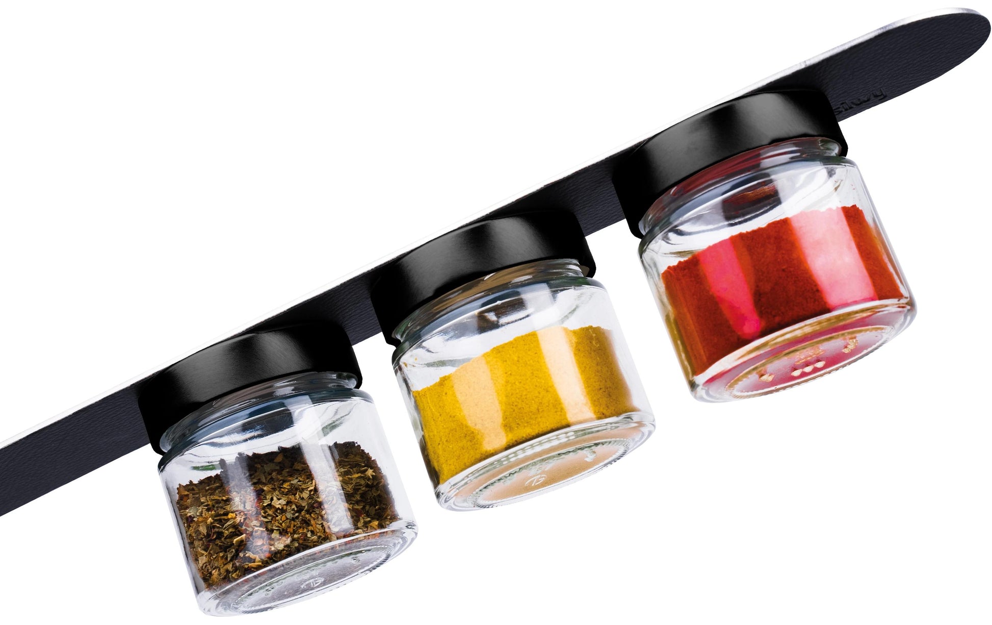 Silwy Vorratsdose 125 ml, Ø 6 × 3,5 cm, Glas, Transparent/Schwarz, 3er-Set