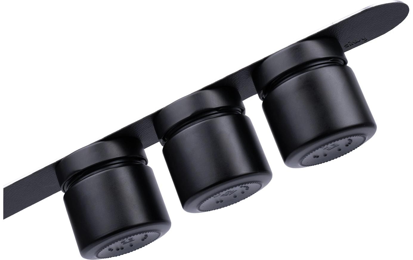 Silwy Vorratsdose 125 ml, Ø 6 × 6,3 cm, Glas/Metall, Schwarz, 3er-Set