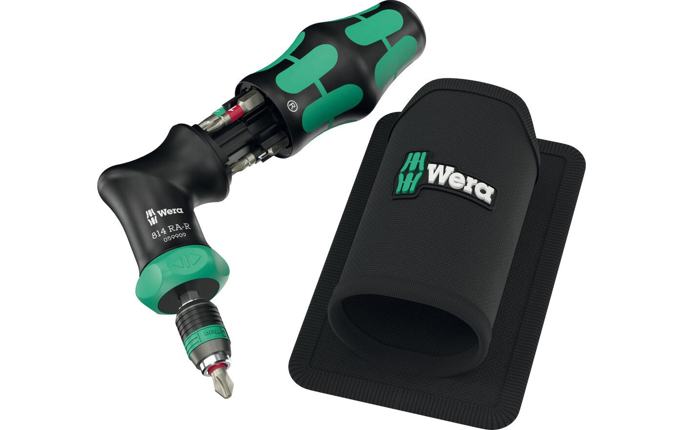 Wera Kraftform Kompakt Pistol RA-R 1 – 7-teilig, Multi-Bit-Schraubendreher