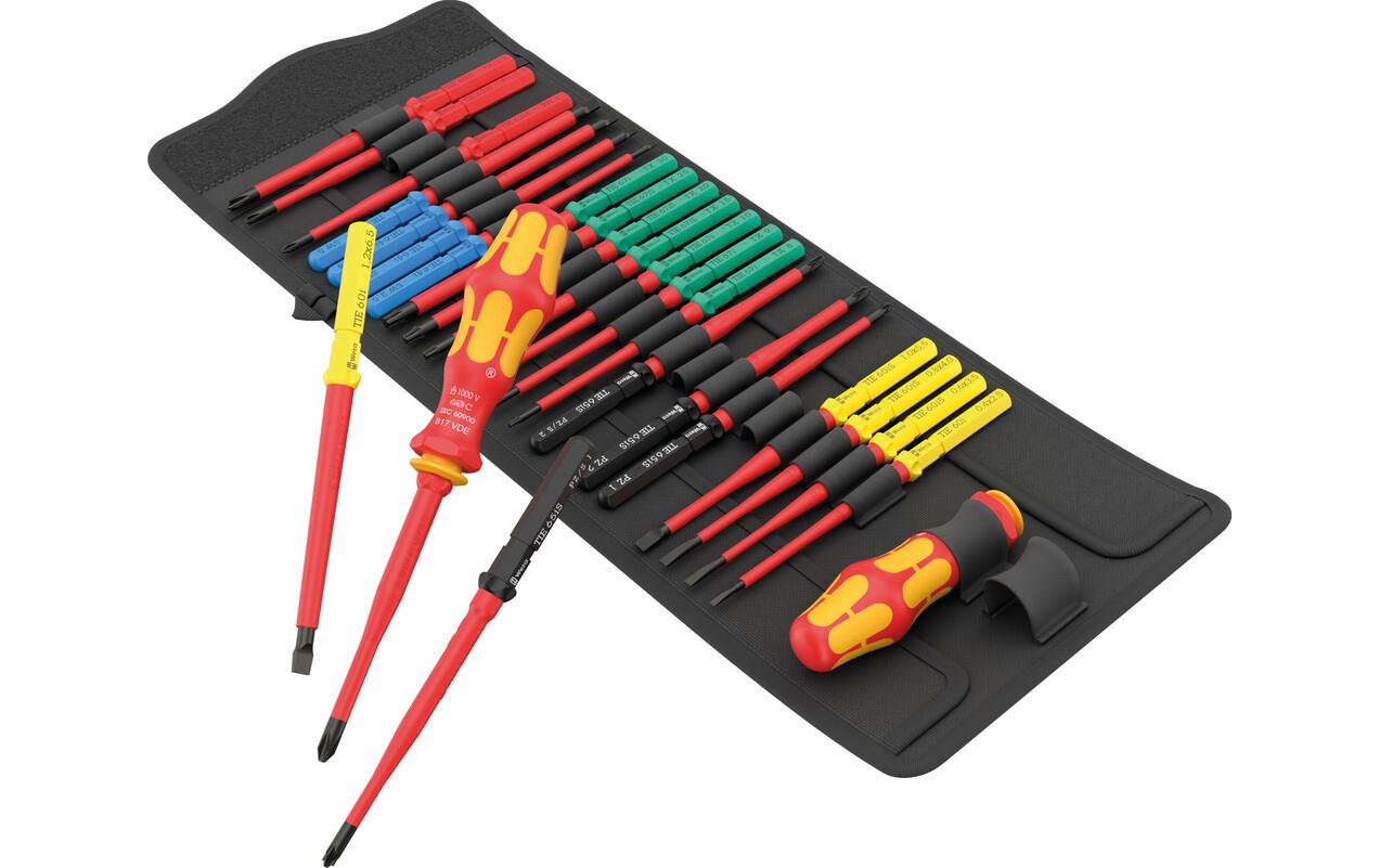 Wera Kraftform Kompakt – Multi-Bit-Schraubenzieher-Set PH/PZ/SL/TX/HEX, 26-teilig, VDE, Etui – 05006617001
