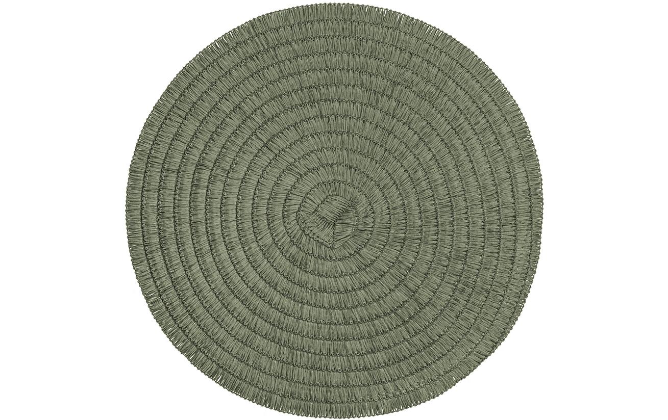 Pichler Tischset Wave – rund, Polyester, olivgrün, Ø38 cm – 2er-Set