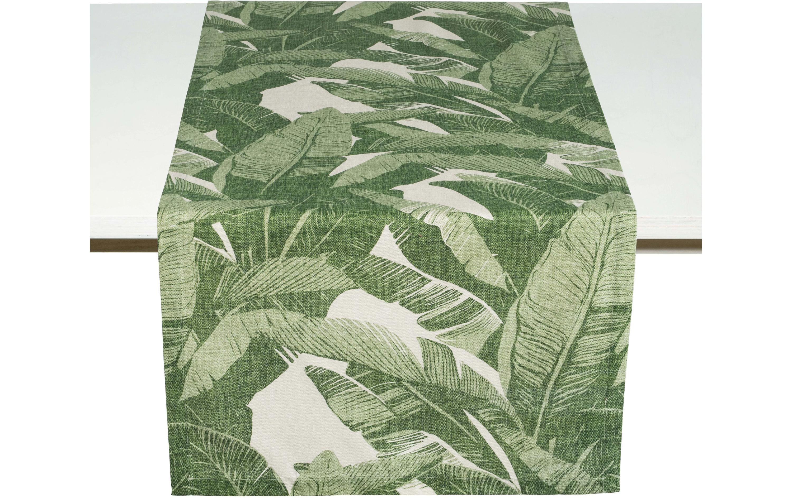 Pichler Tischläufer – Baumwolle, Blattmuster, 50 cm × 1,5 m