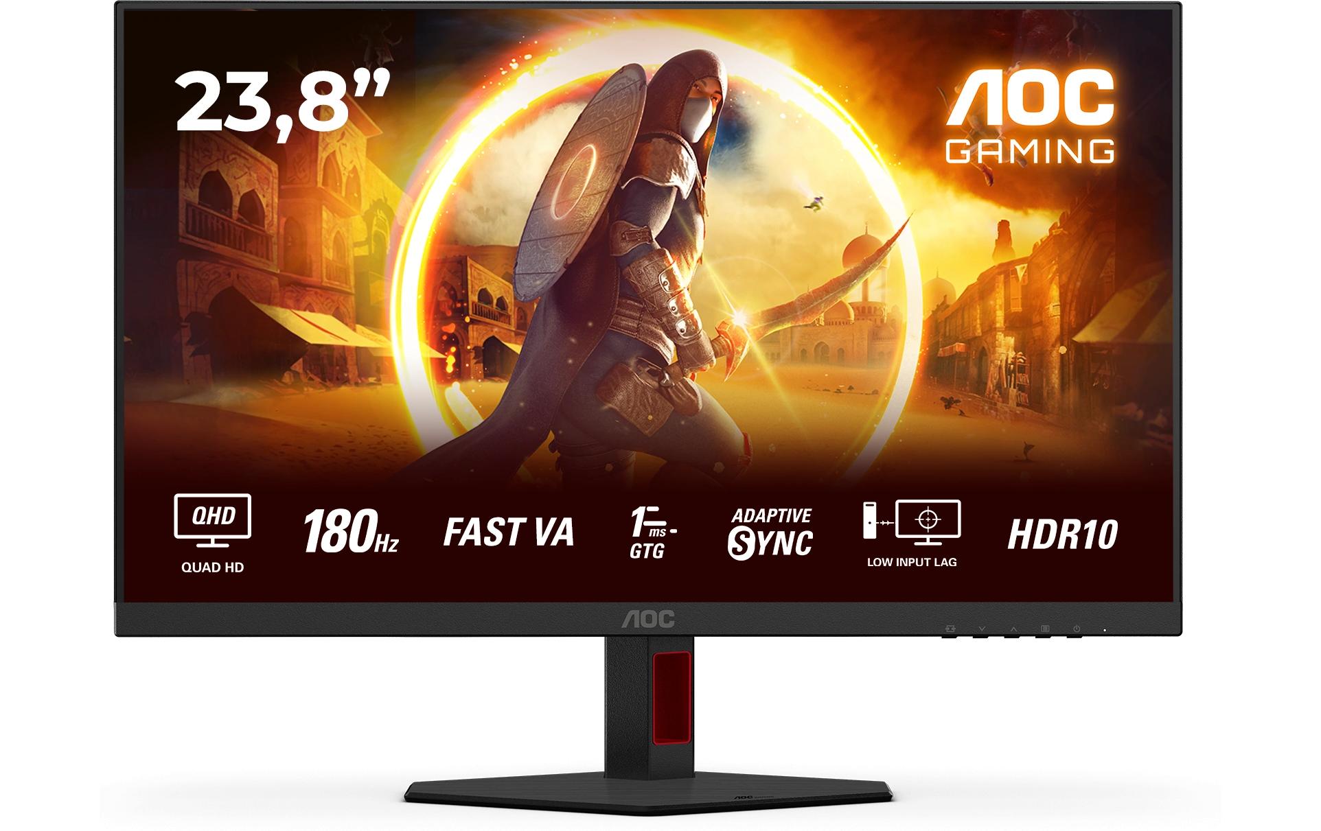 AOC Q24G4RE – Monitor, 23,8", 2560 × 1440 (WQHD), VA, 180 Hz, Adaptive Sync, Schwarz