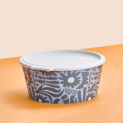 Koziol Dip-Schale Blomster Box Daisy – 250 ml, biozirkulärer Kunststoff, mit Deckel, spülmaschinenfest