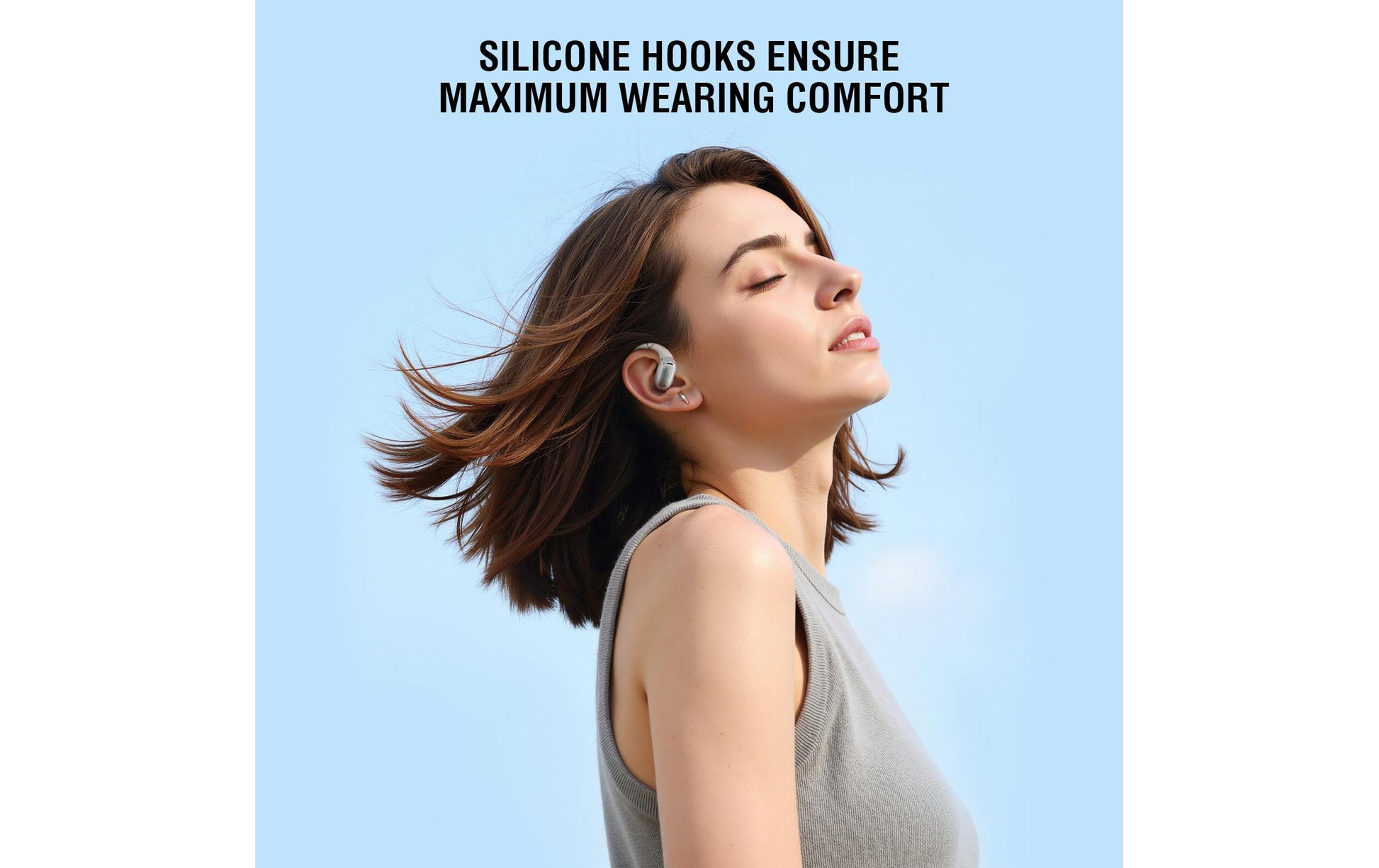 4smarts SkyBuds AI Screen – Ohrbügel-Kopfhörer – Bluetooth, mit Ladebox – Beige – bis 28 h