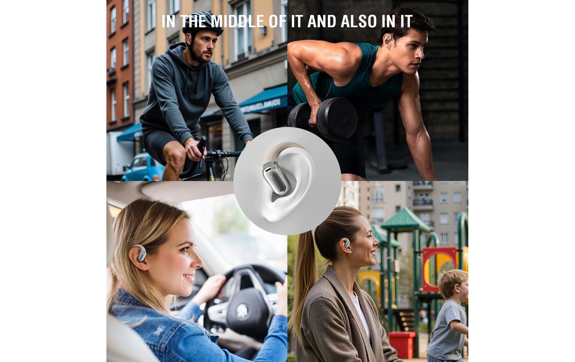 4smarts SkyBuds AI Screen – Ohrbügel-Kopfhörer – Bluetooth, mit Ladebox – Beige – bis 28 h