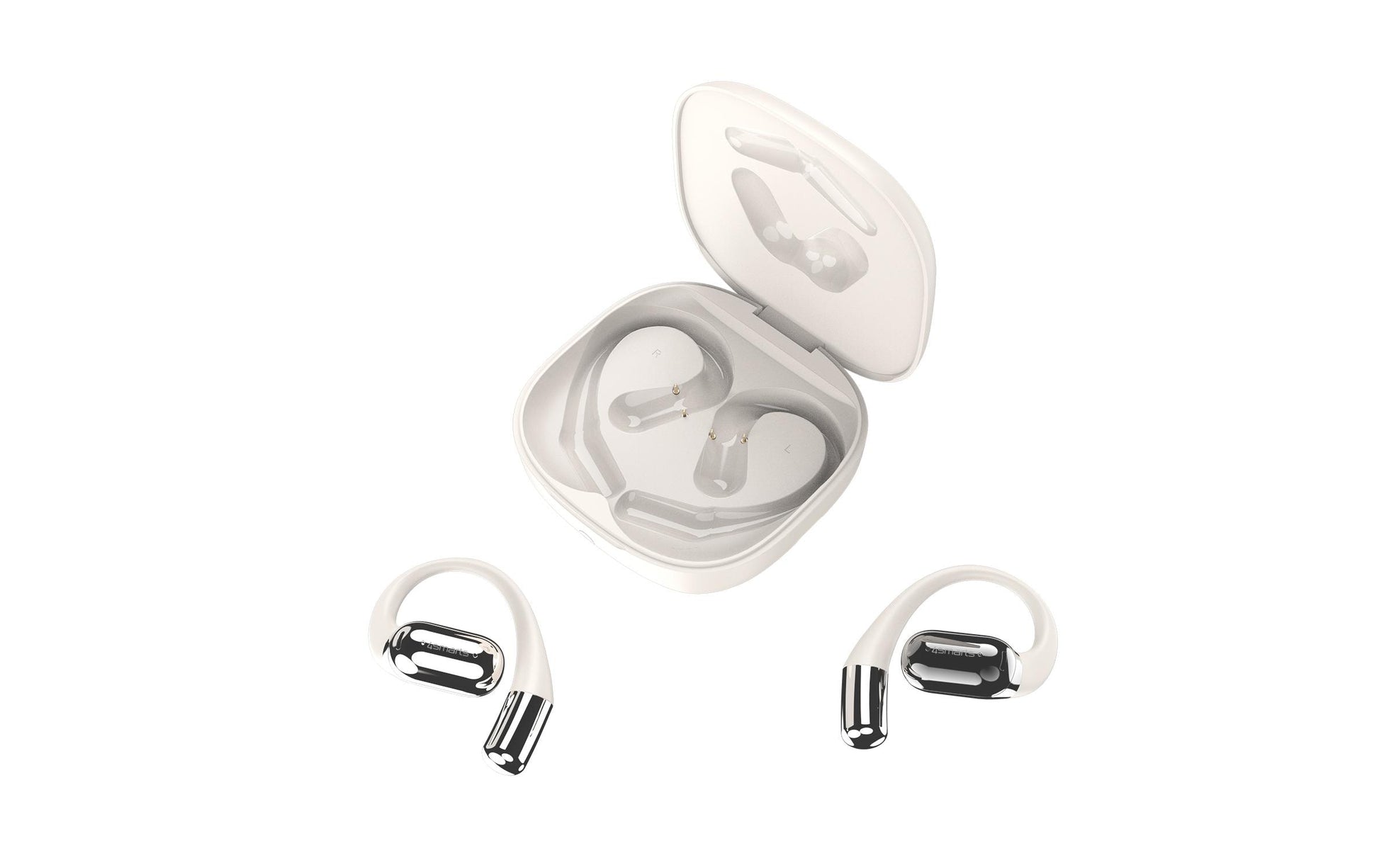 4smarts SkyBuds AI Screen – Ohrbügel-Kopfhörer – Bluetooth, mit Ladebox – Beige – bis 28 h
