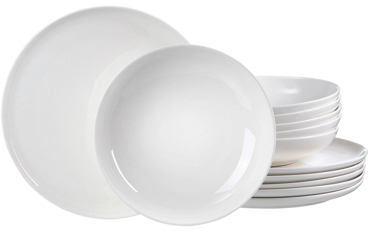 Ritzenhoff & Breker Geschirrset Skagen – 12-teiliges Set, Ø 26,5/21,5 cm, Porzellan