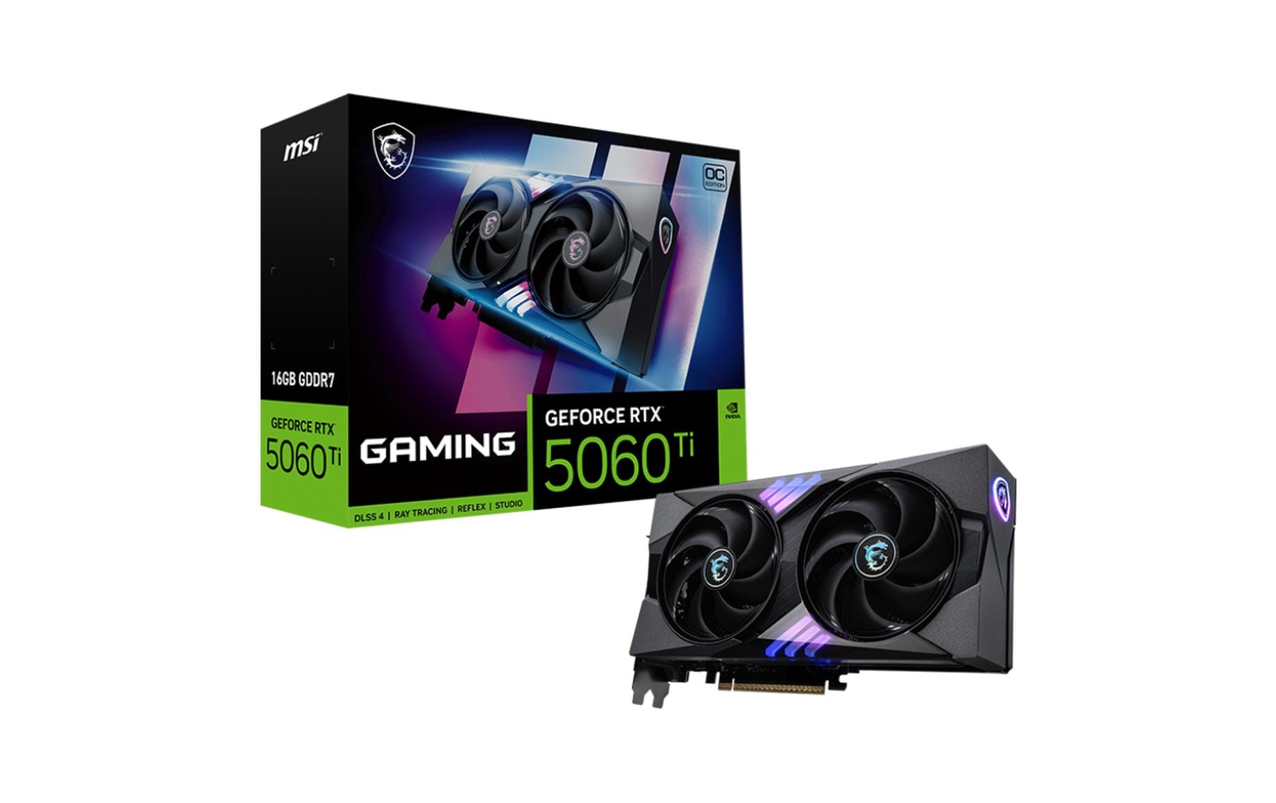 MSI GeForce RTX 5060 Ti 16G GAMING OC – PCIe Grafikkarte – 3×DP 2.1b, 1×HDMI 2.1b, PCIe 5.0, 1×16-pin
