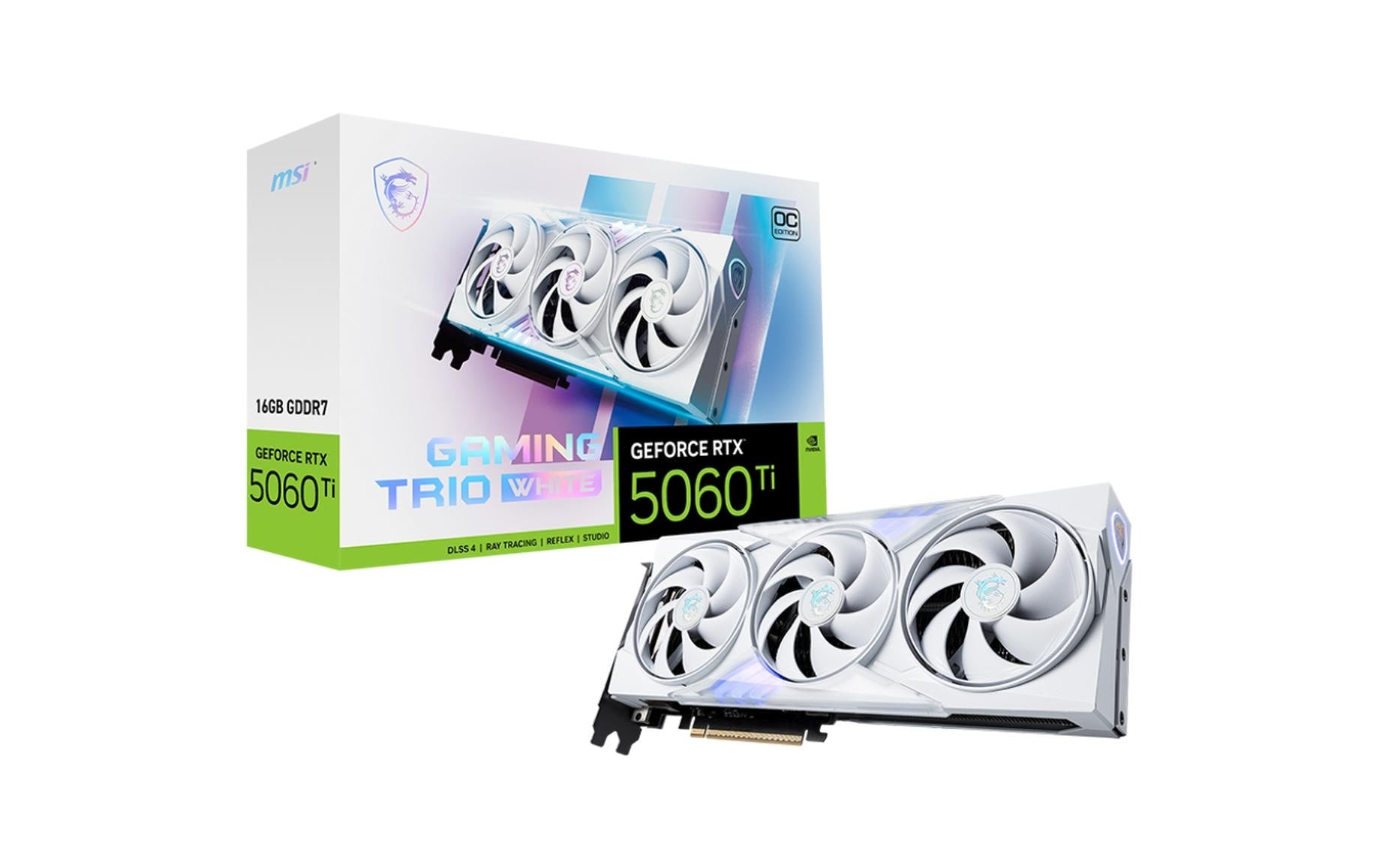 MSI RTX 5060 Ti 16G GAMING TRIO OC – PCIe Grafikkarte – 3×DisplayPort, 1×HDMI, PCIe 5.0, 1×16-pin