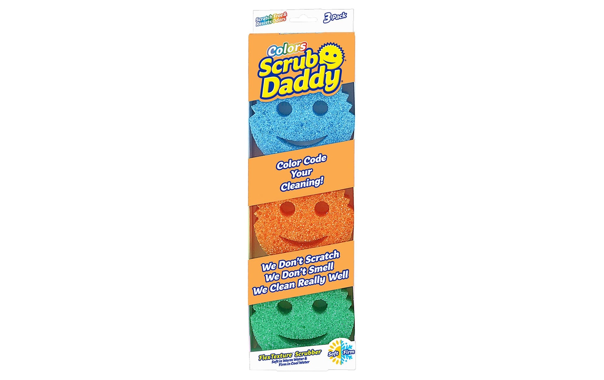 Scrub Daddy Spülschwamm – Kunststoff, 10,1 × 4,1 × 35 cm, mehrfarbig, 3 Stk.