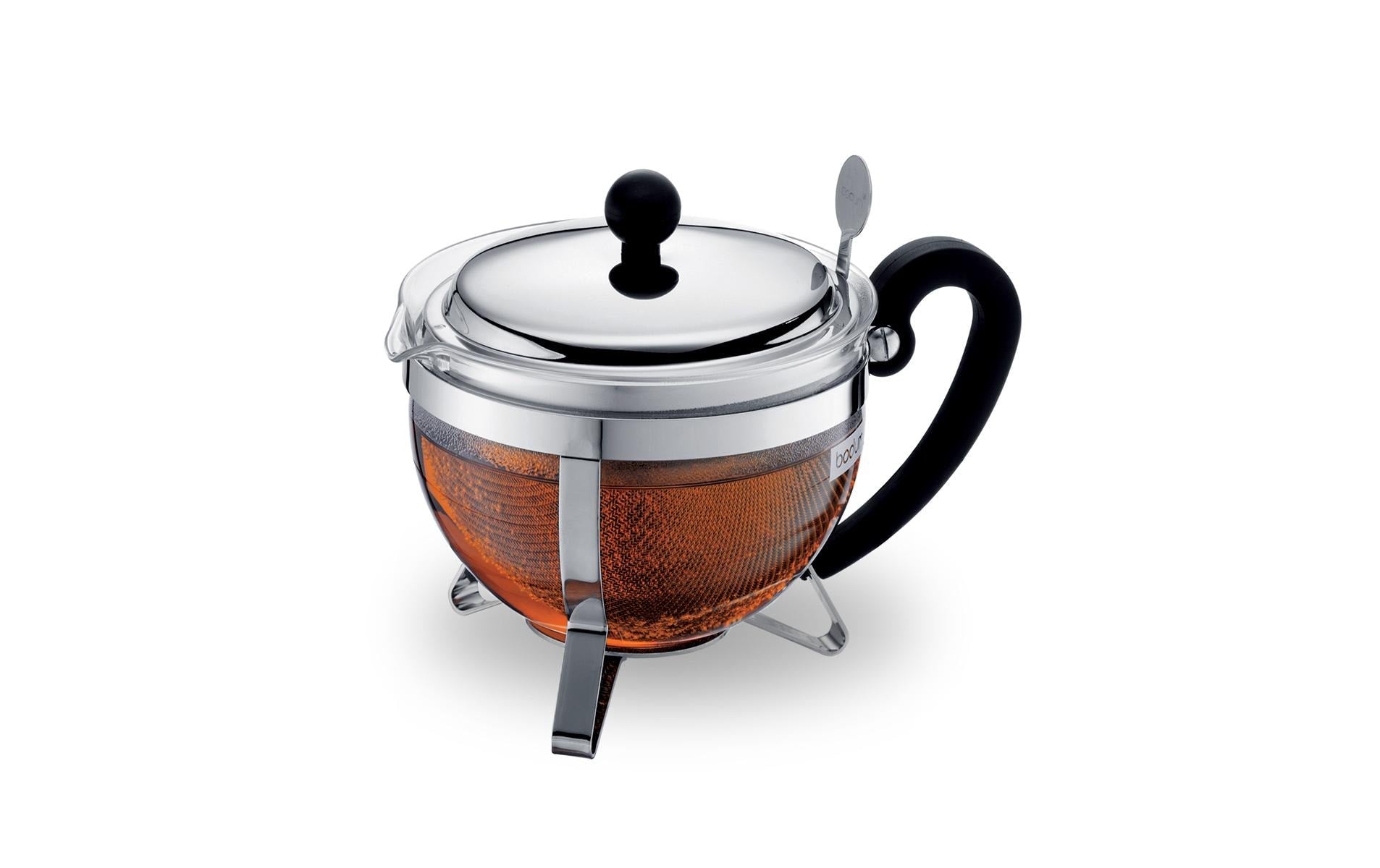 Bodum Chambord – Teezubereiter – 1 l – mit Edelstahlfilter – silber