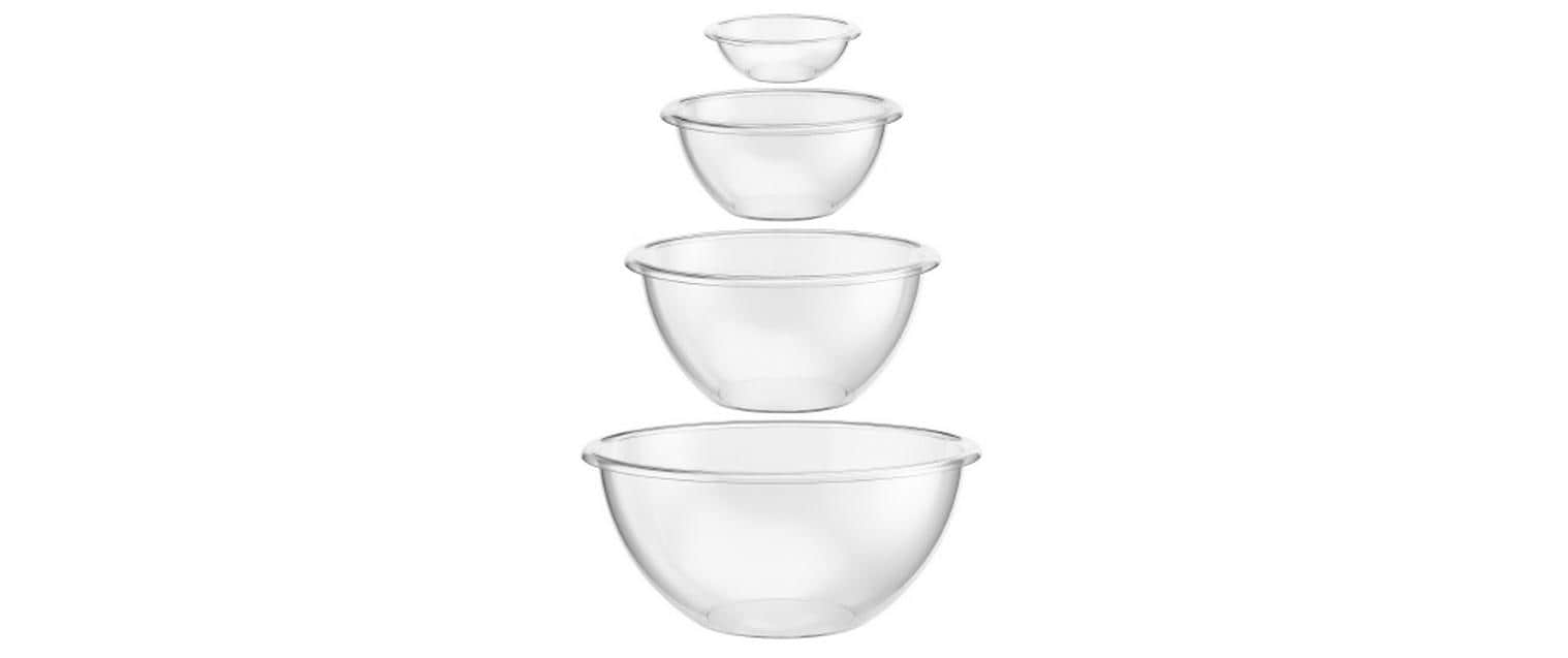 Bodum Salatschüsseln – 4er Set, 10 l, 27,3 × 21,3 × 9,0 cm, Kunststoff, spülmaschinenfest, mikrowellengeeignet